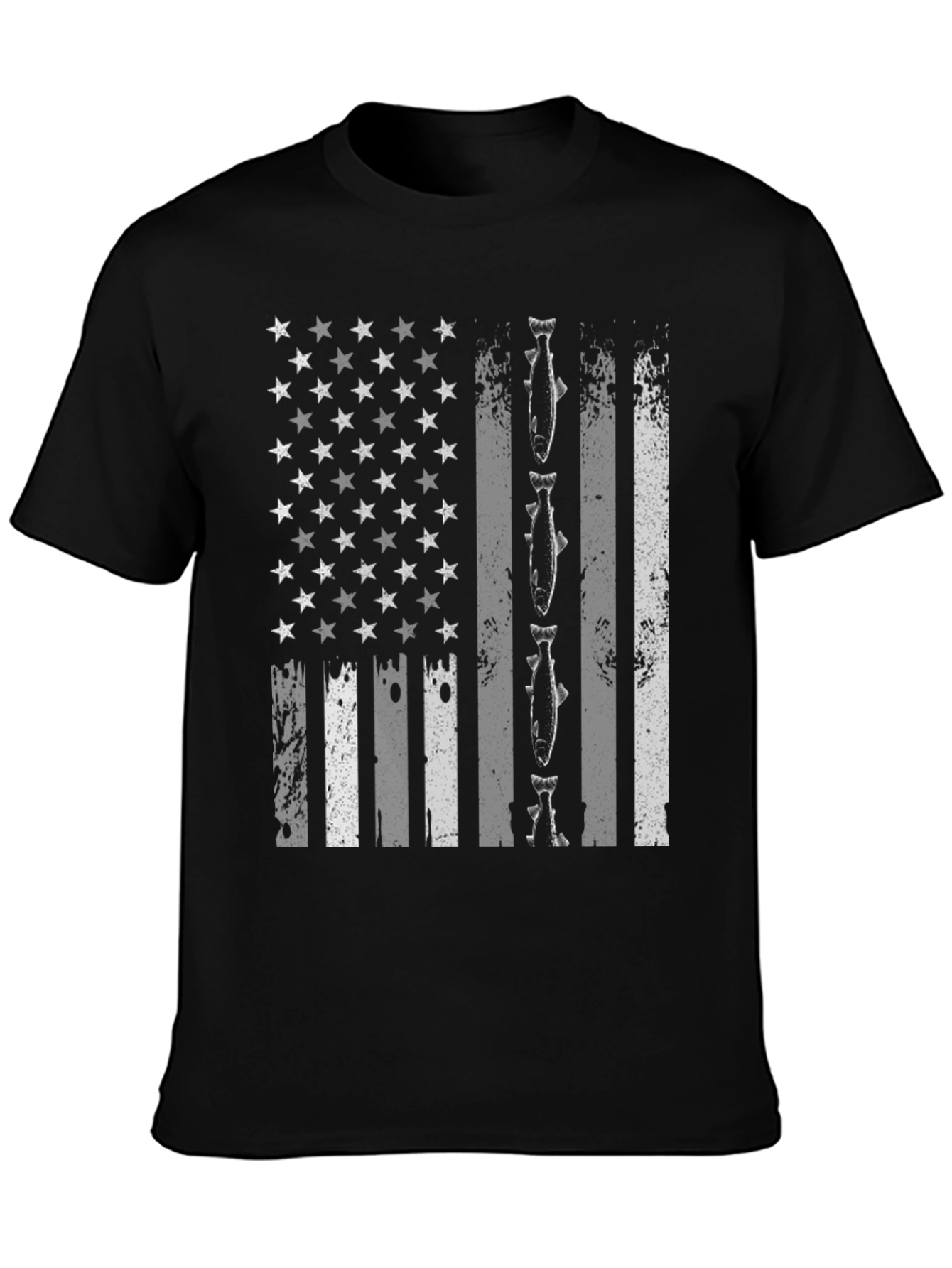 American Flag Fish T-Shirt - Patriotic Angler Style