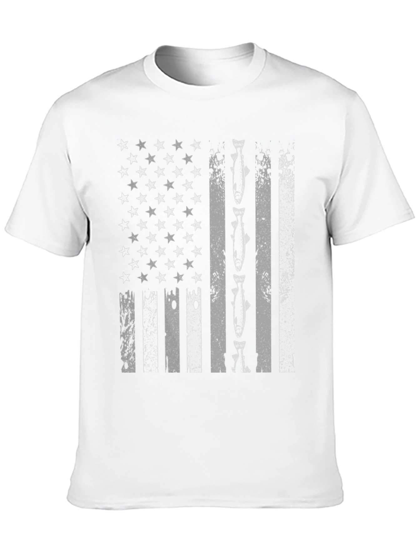 American Flag Fish T-Shirt - Patriotic Angler Style