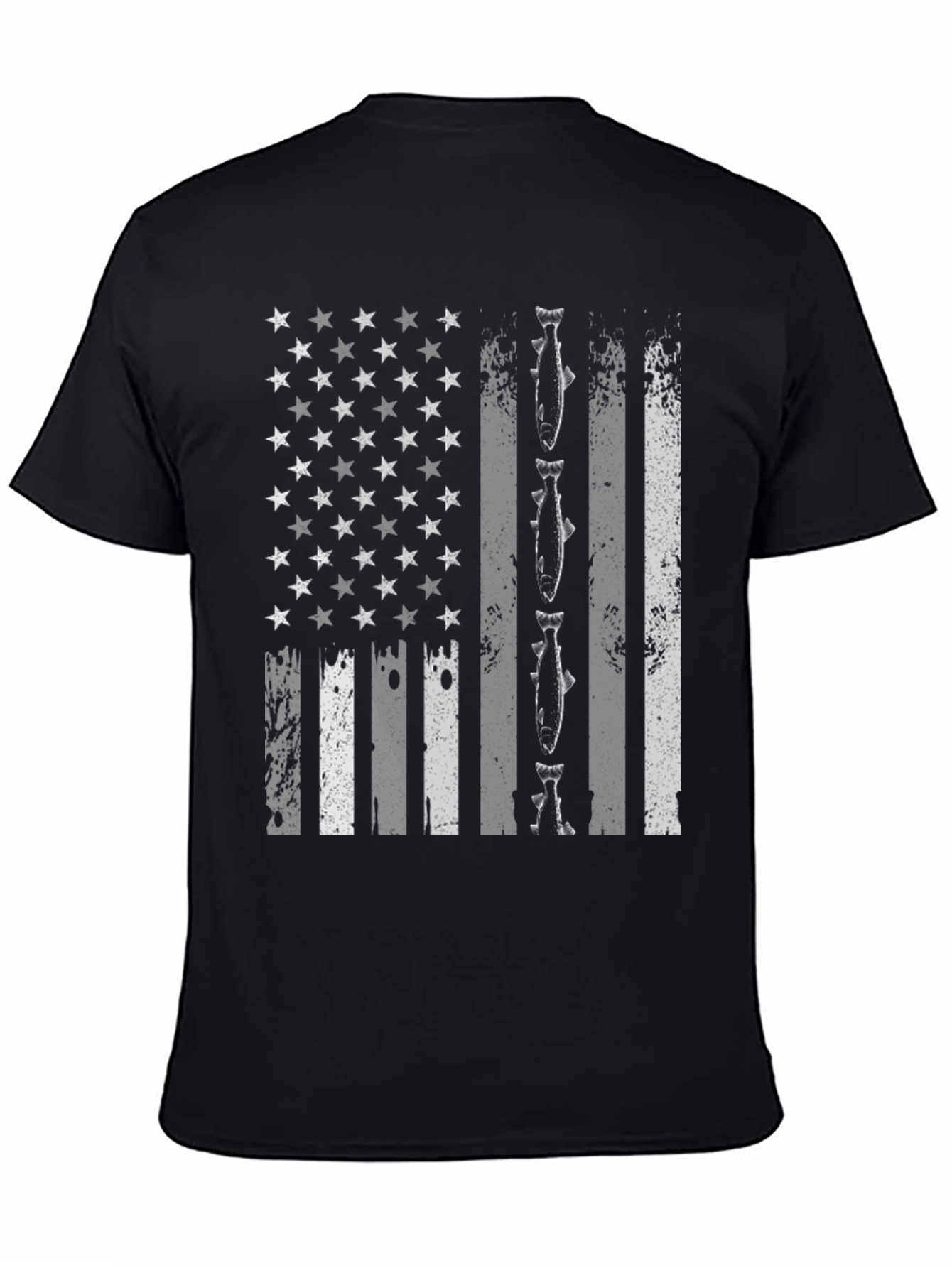 American Flag Fish T-Shirt - Patriotic Angler Style