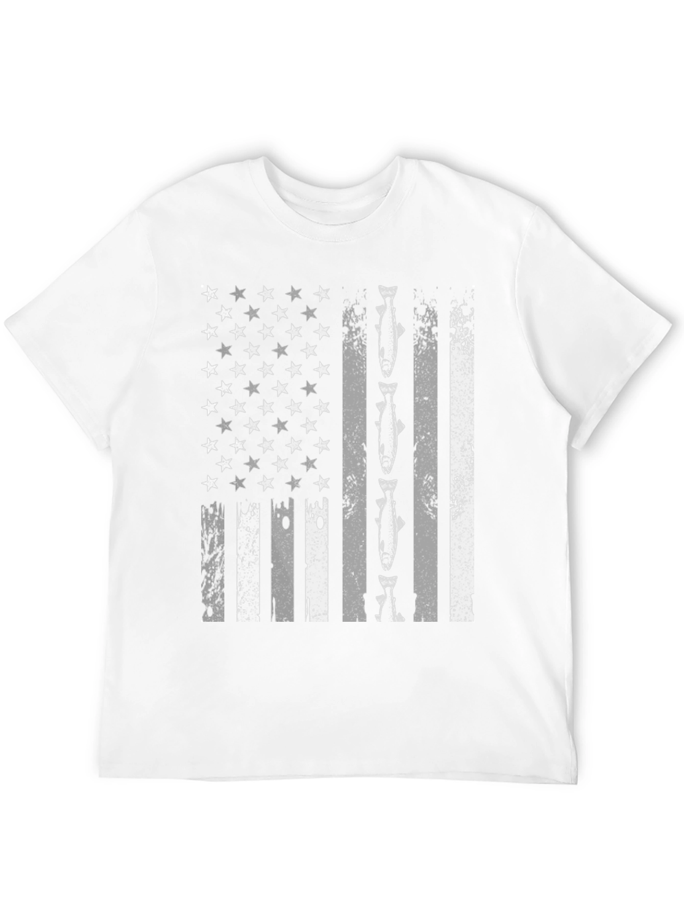 American Flag Fish T-Shirt - Patriotic Angler Style