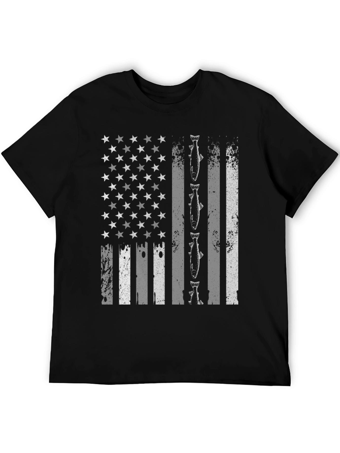 American Flag Fish T-Shirt - Patriotic Angler Style