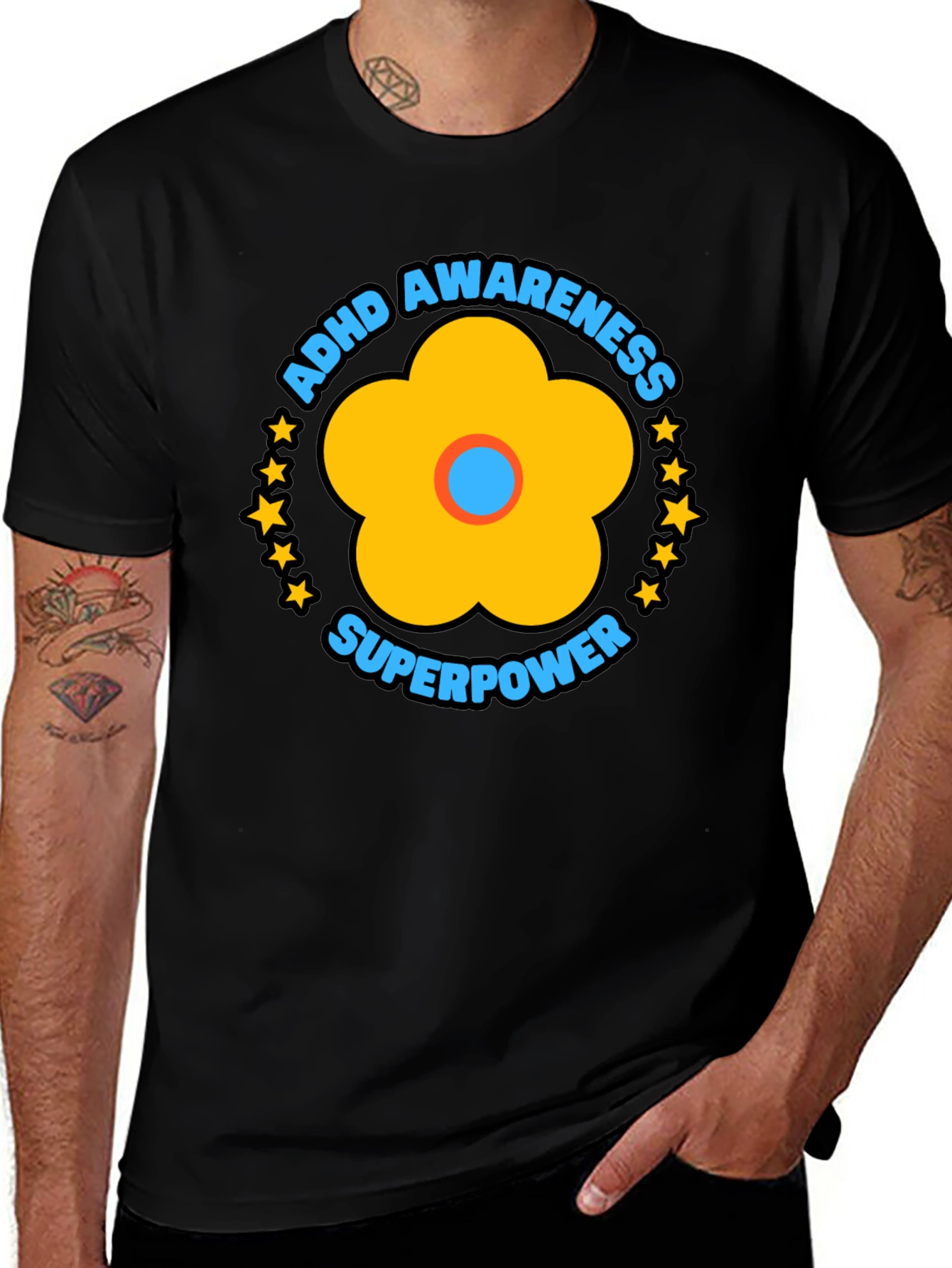 ADHD Awareness Superpower Graphic T-Shirt