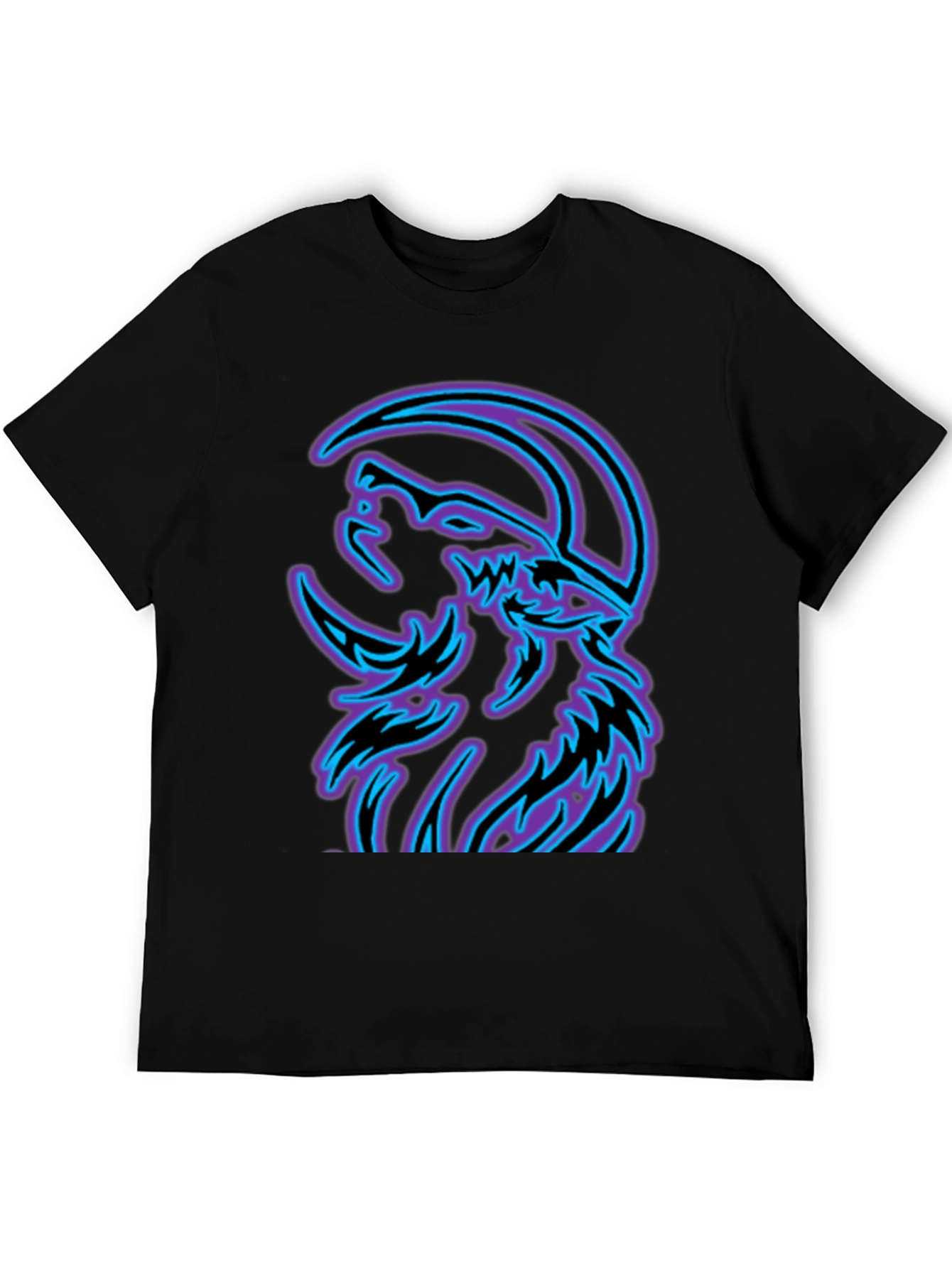 Wolf Moon Graphic Tee - Black Cotton Blend