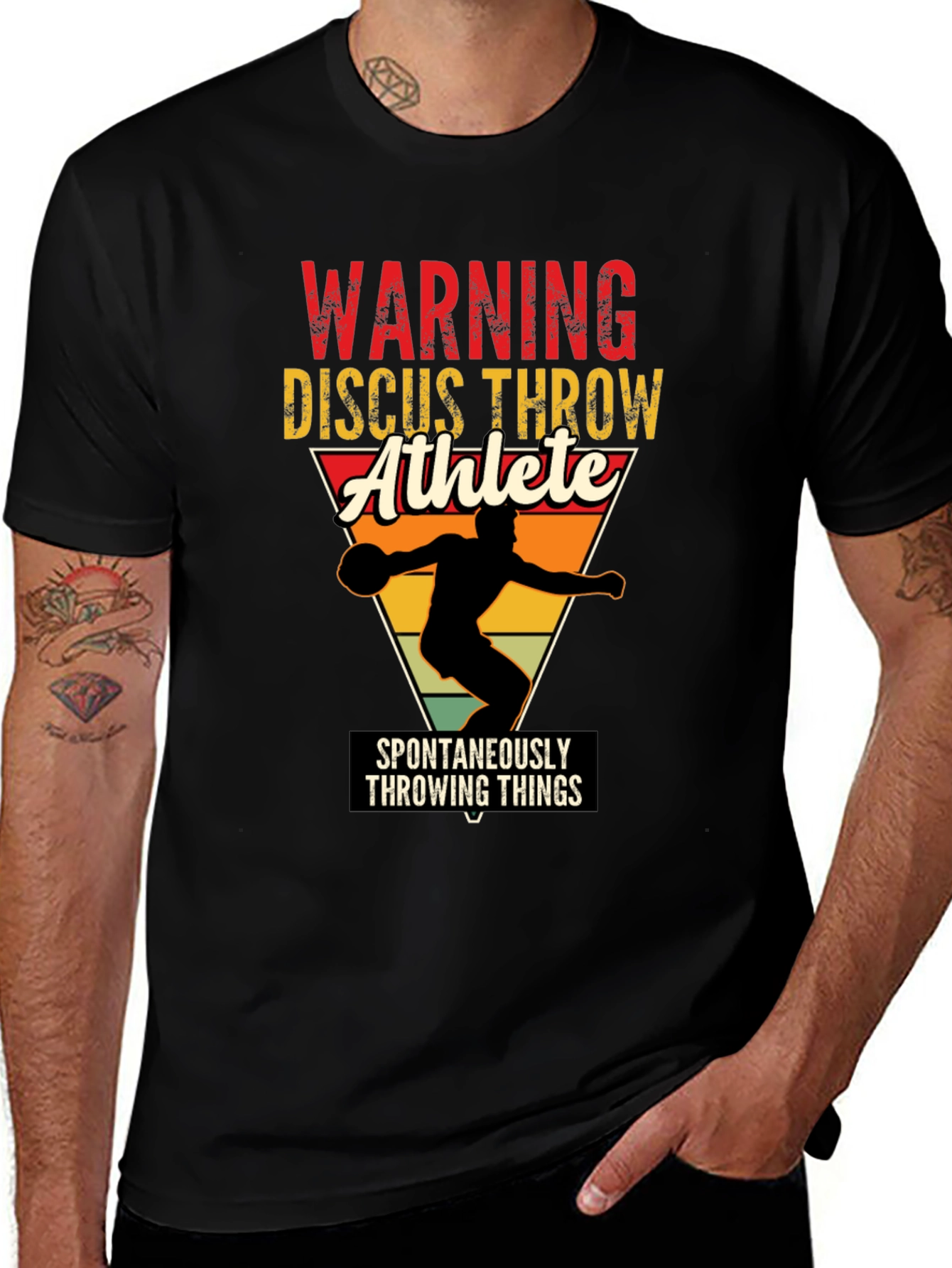 Warning Discus Throw Athlete T-Shirt