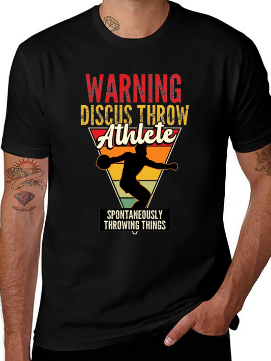 Warning Discus Throw Athlete T-Shirt