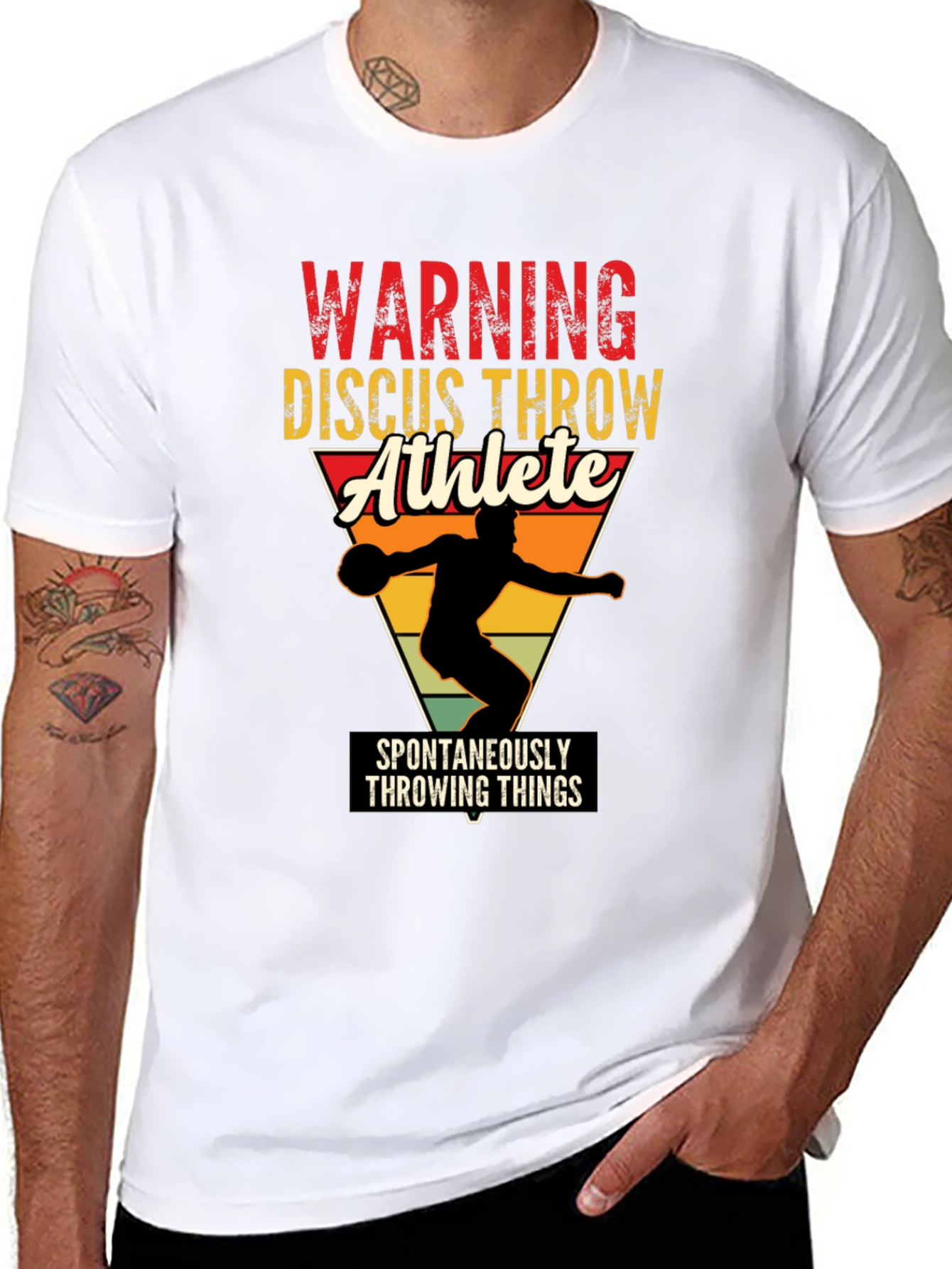 Warning Discus Throw Athlete T-Shirt