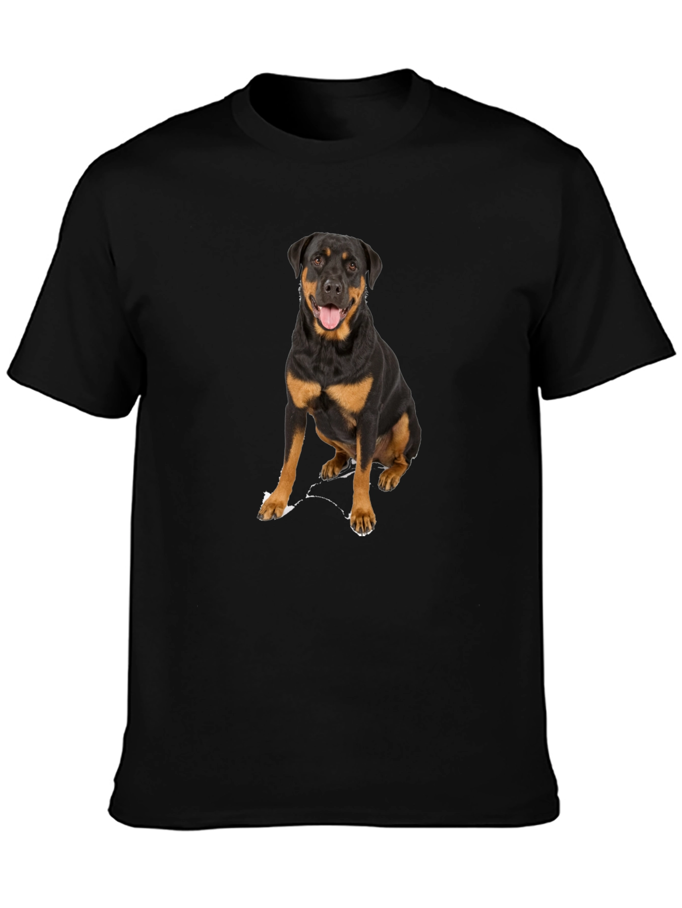 Rottweiler Dog Graphic T-Shirt - Black Cotton Tee