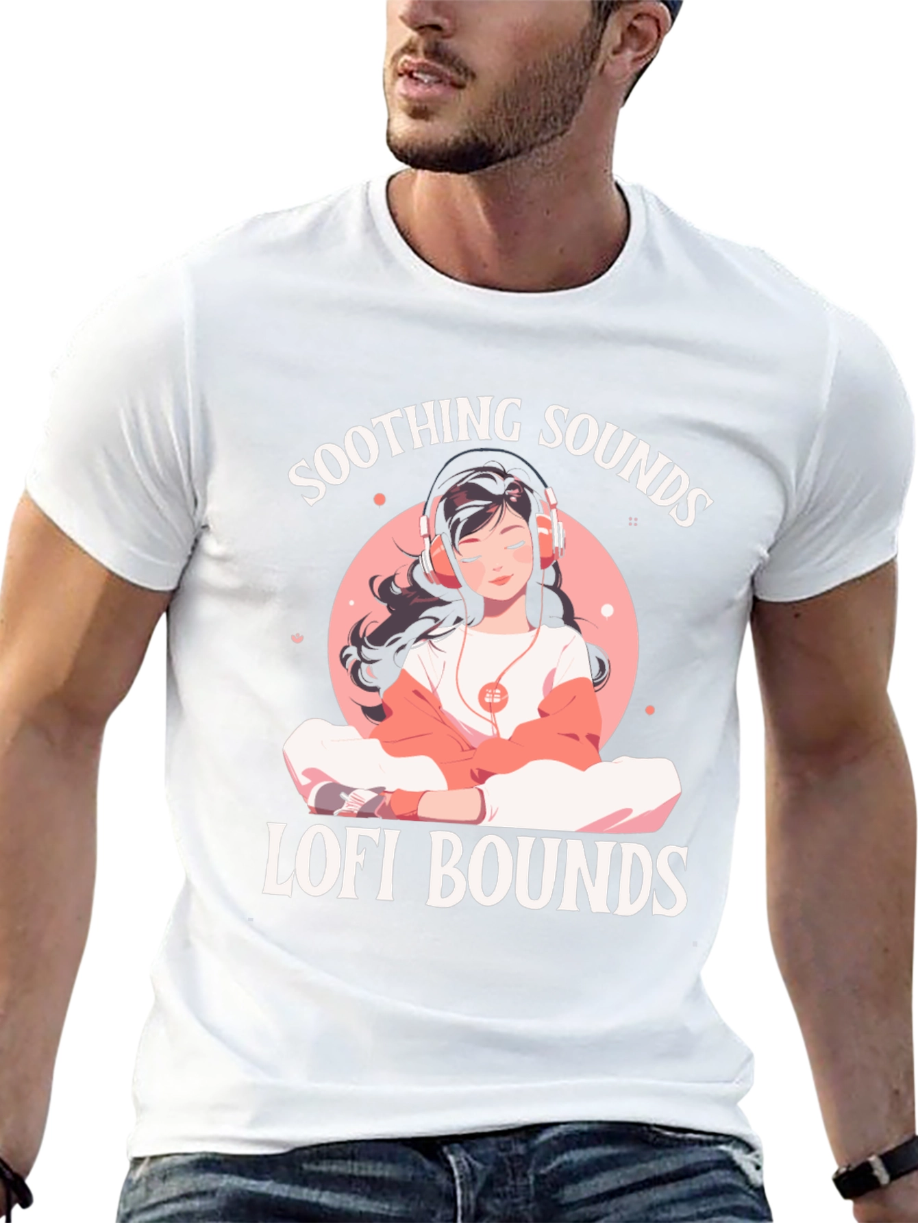 Soothing Sounds Lofi Bounds Black T-Shirt