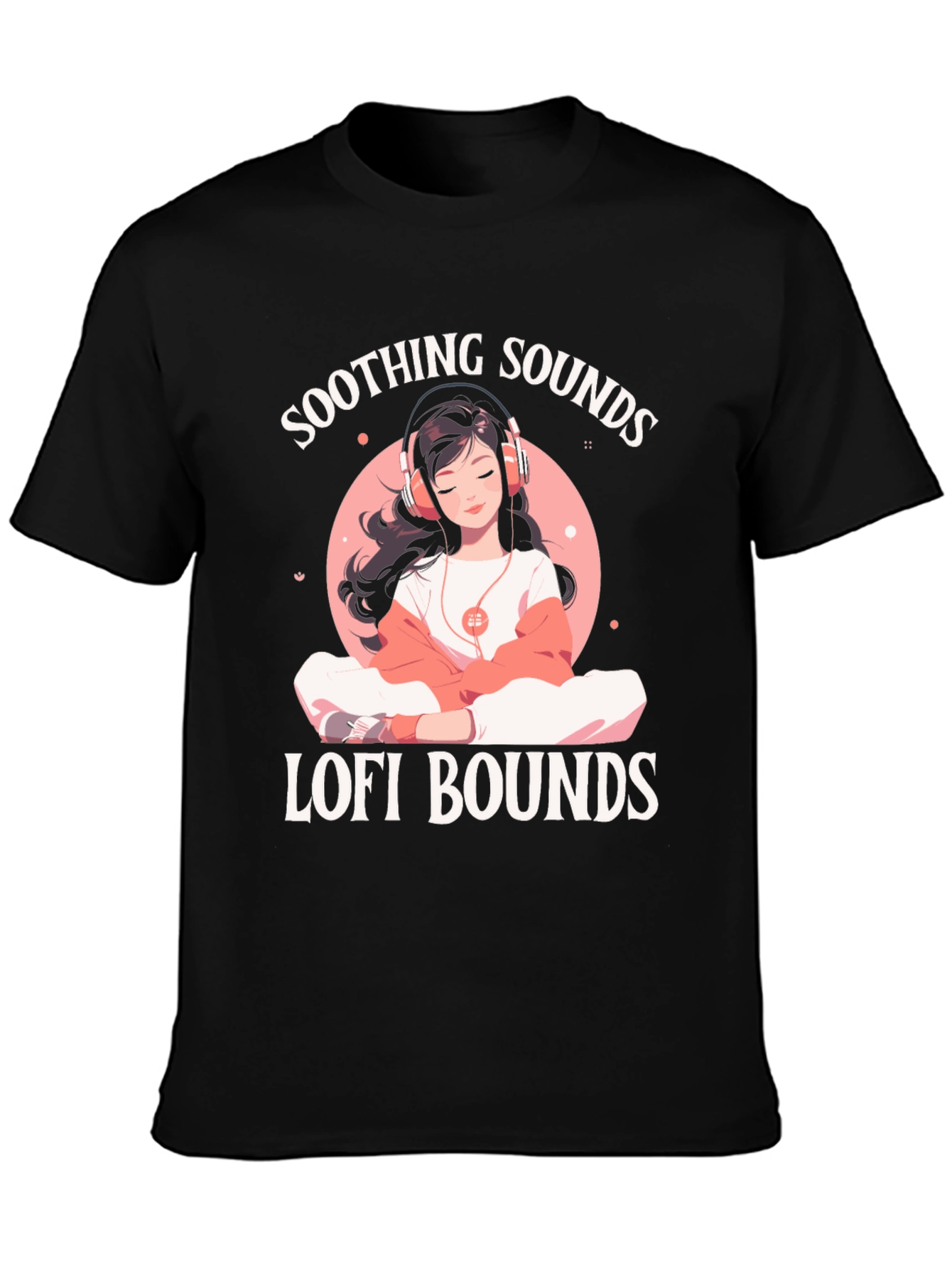Soothing Sounds Lofi Bounds Black T-Shirt