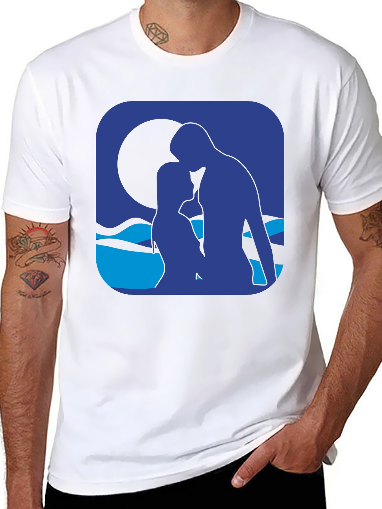 Romantic Silhouette Graphic T-Shirt