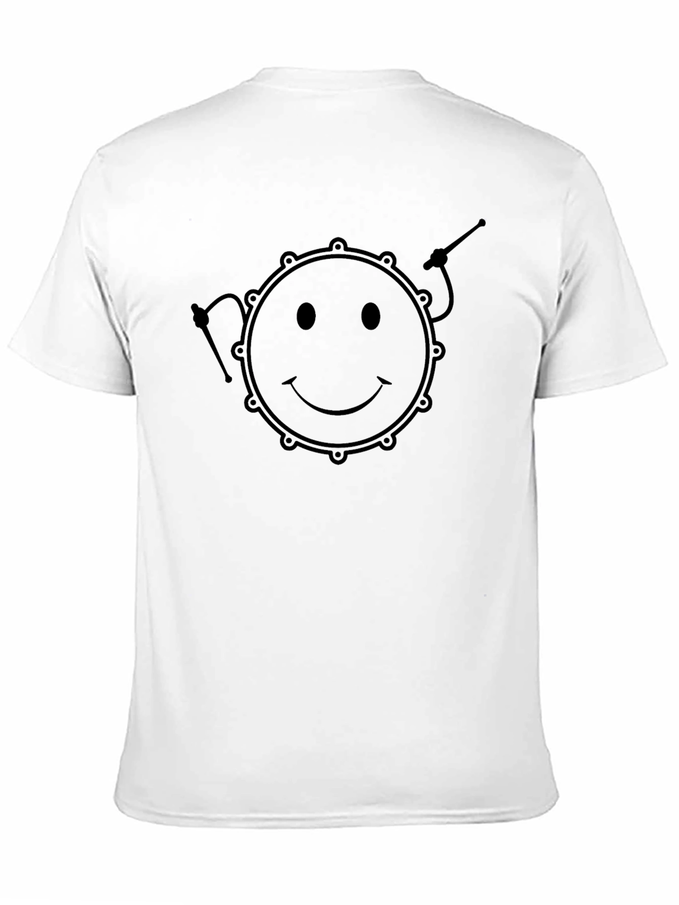 Smiley Drum Graphic Tee - Black Cotton Comfort