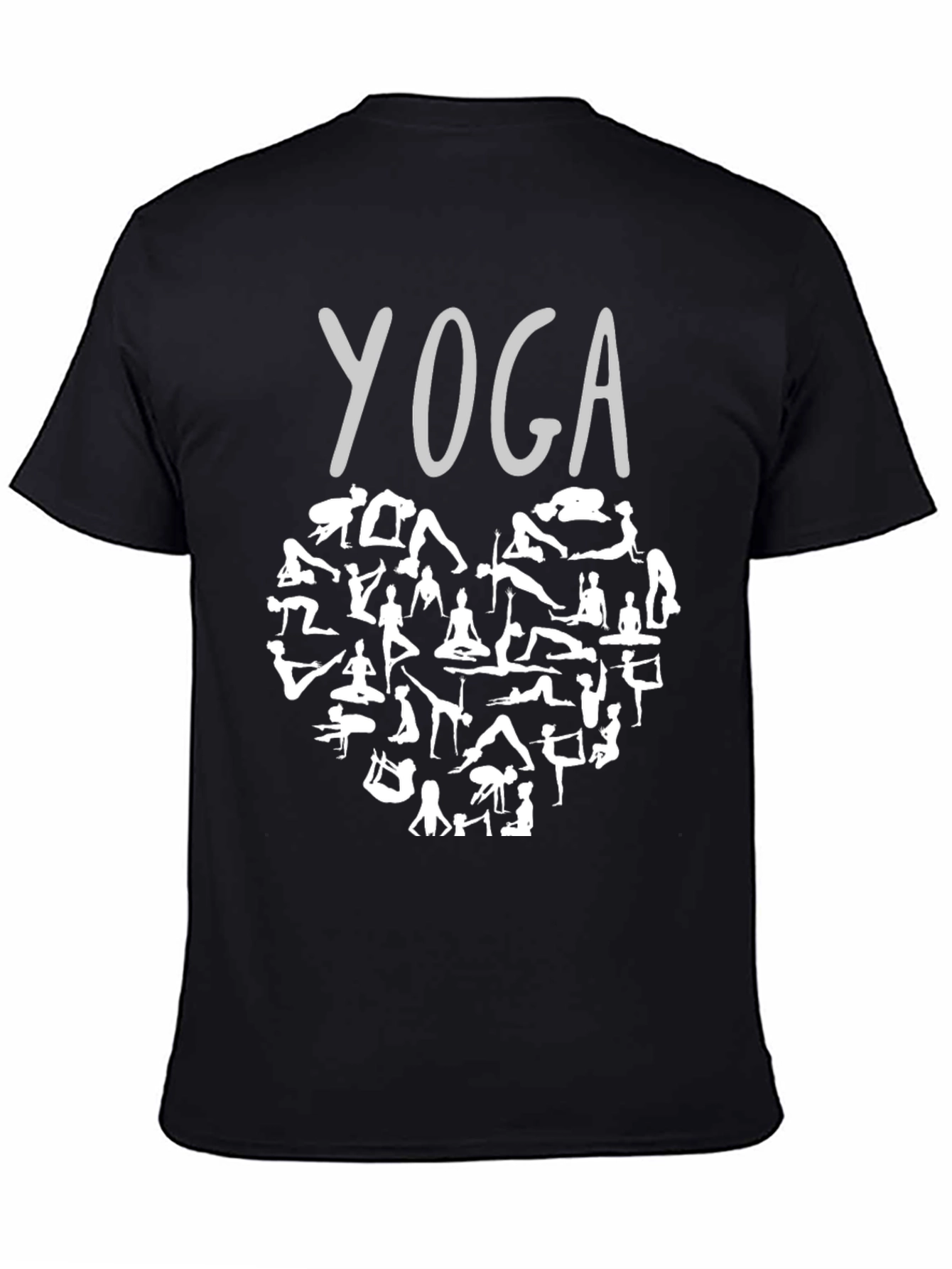 Yoga Heart Graphic T-Shirt - Black