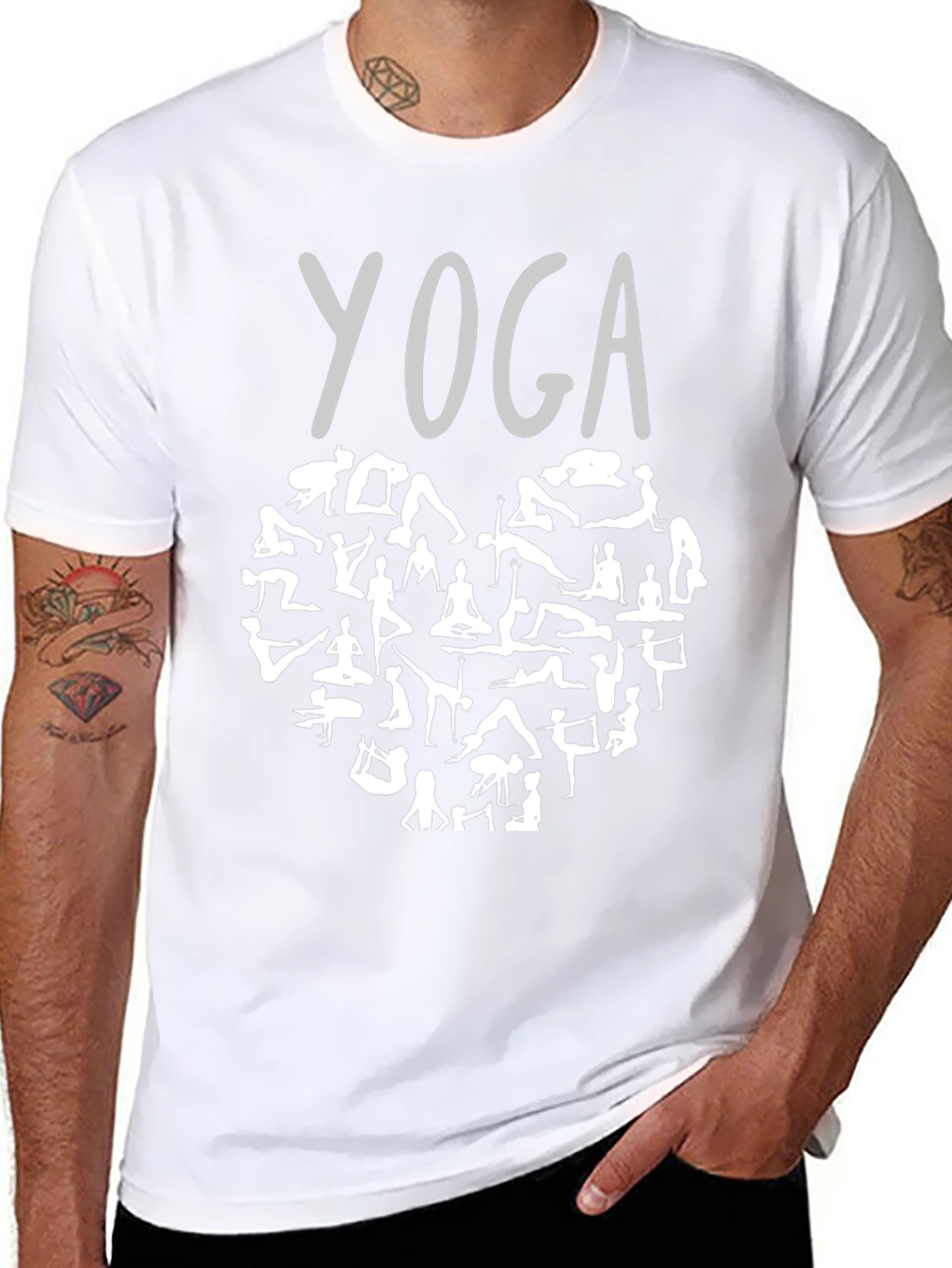 Yoga Heart Graphic T-Shirt - Black