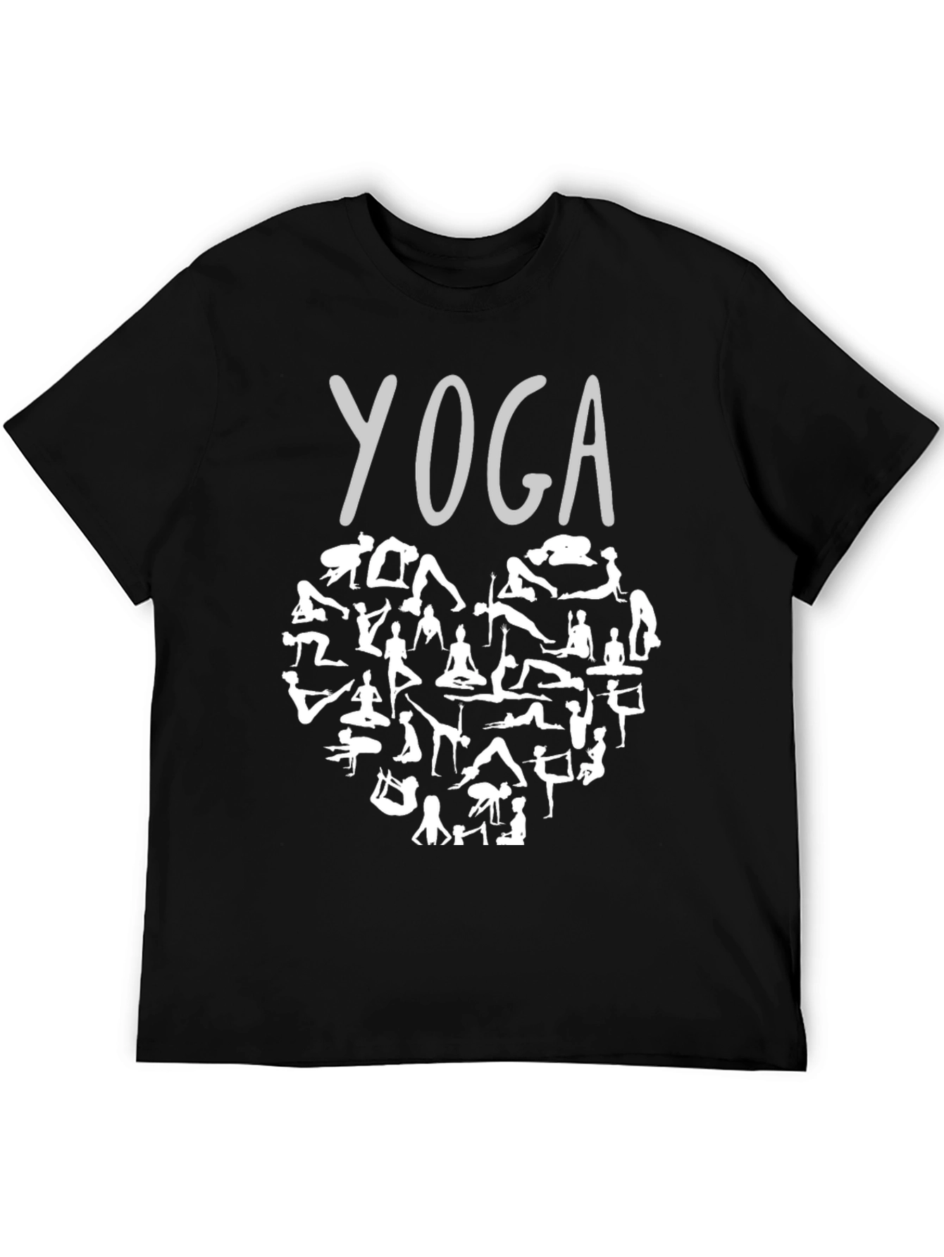 Yoga Heart Graphic T-Shirt - Black