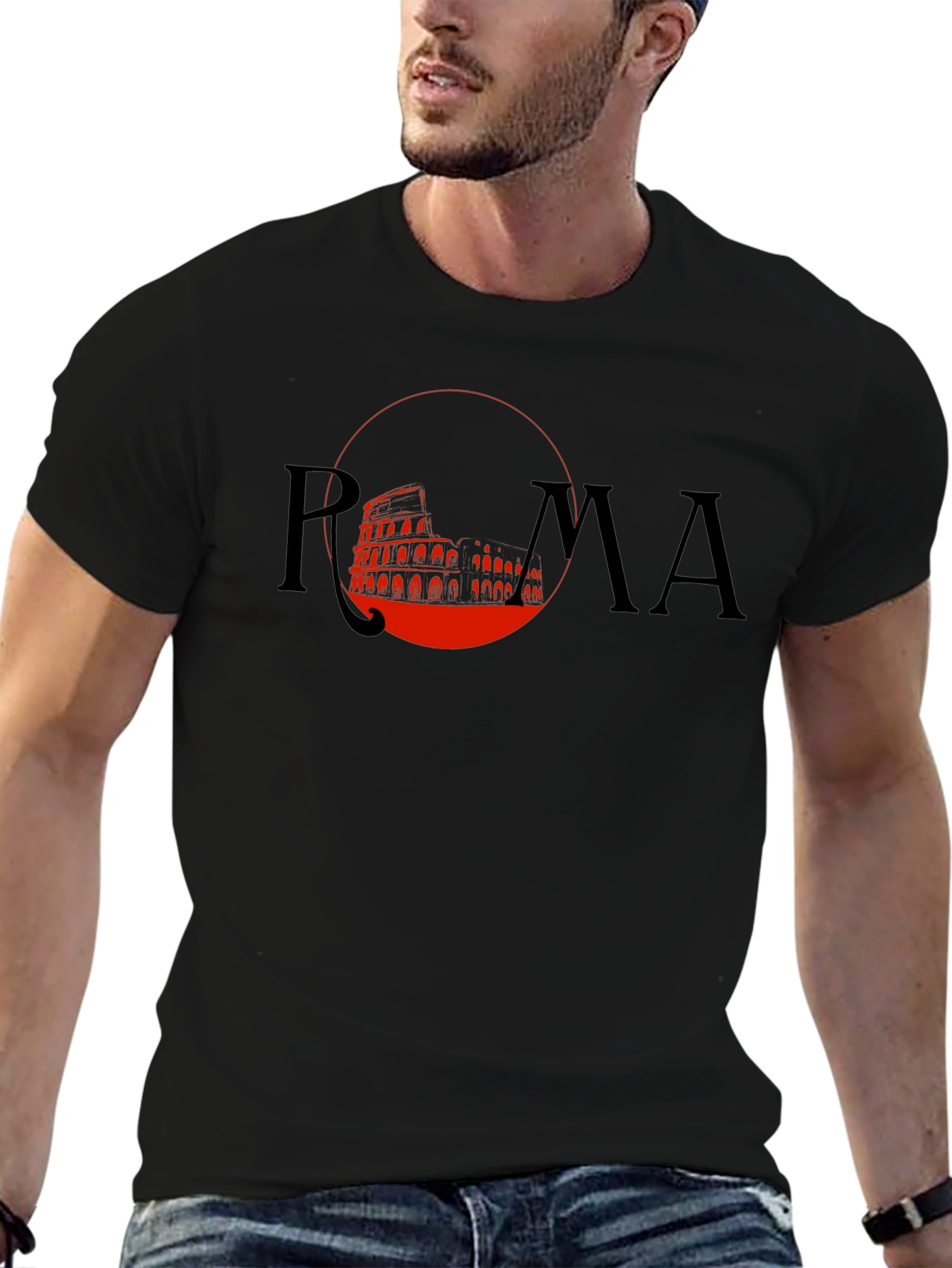 Roma Colosseum Graphic T-Shirt - Black