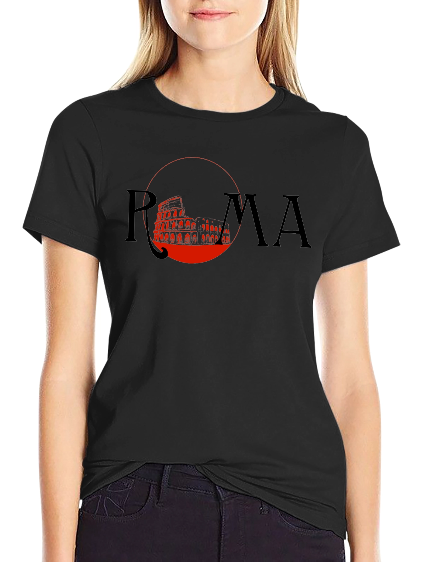 Roma Colosseum Graphic T-Shirt - Black