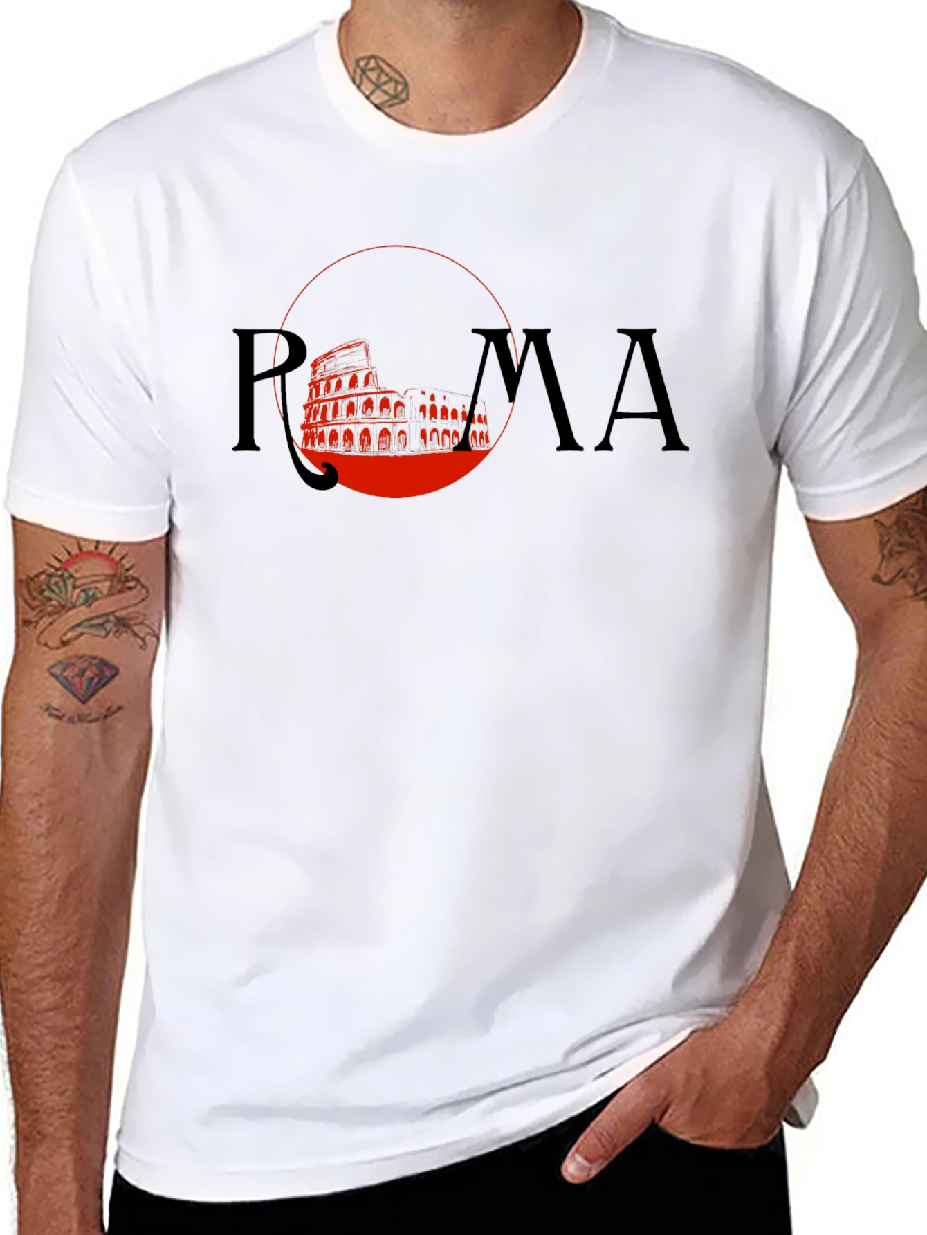Roma Colosseum Graphic T-Shirt - Black