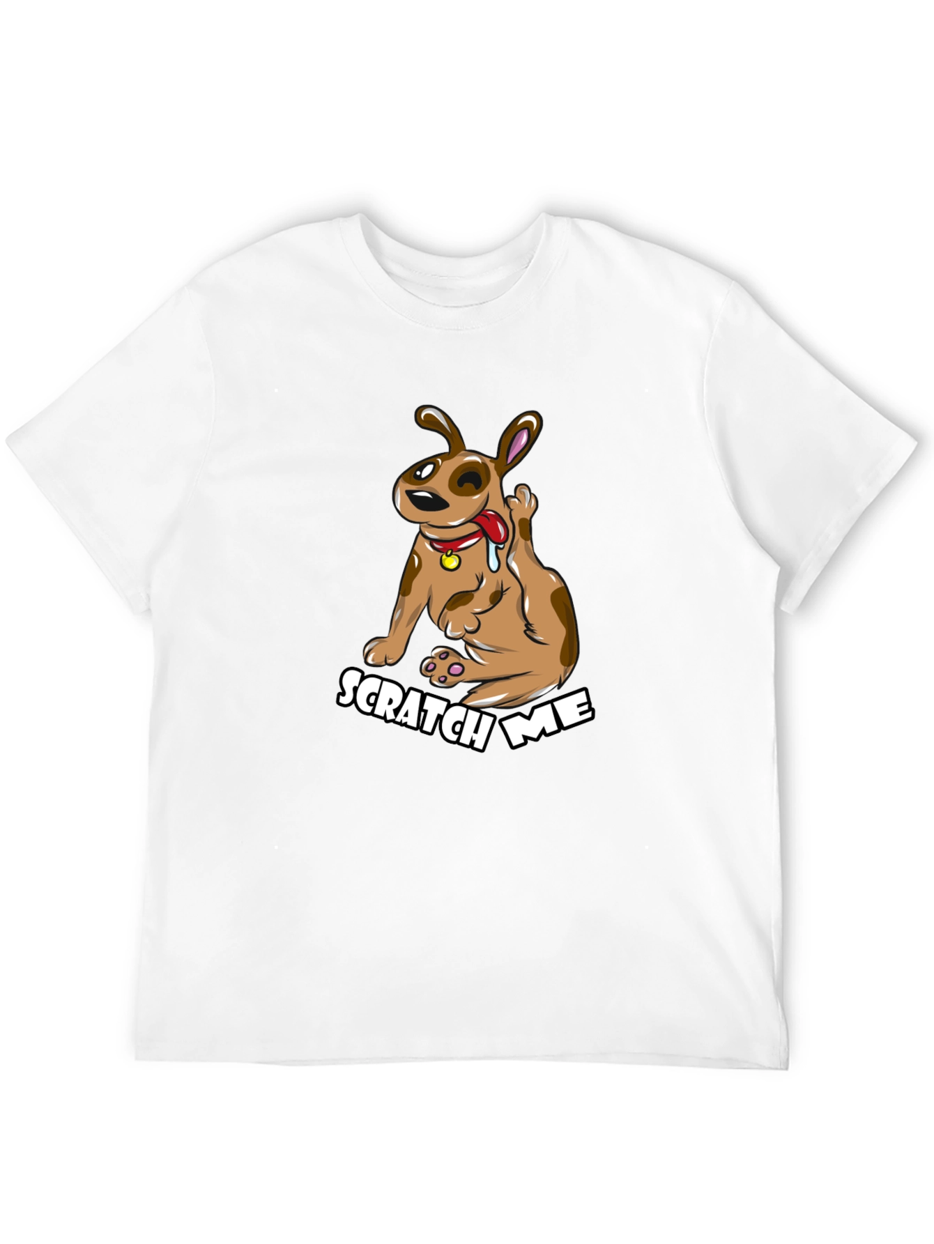 Scratch Me Funny Dog Graphic Tee - Black