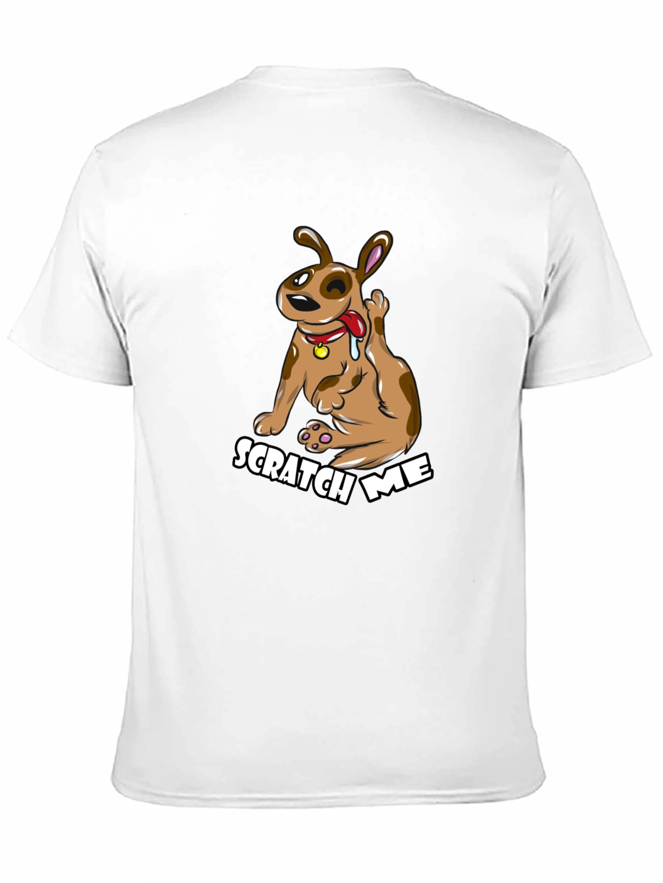 Scratch Me Funny Dog Graphic Tee - Black