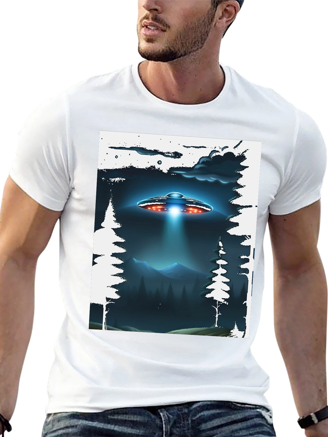 UFO Abduction Graphic T-Shirt