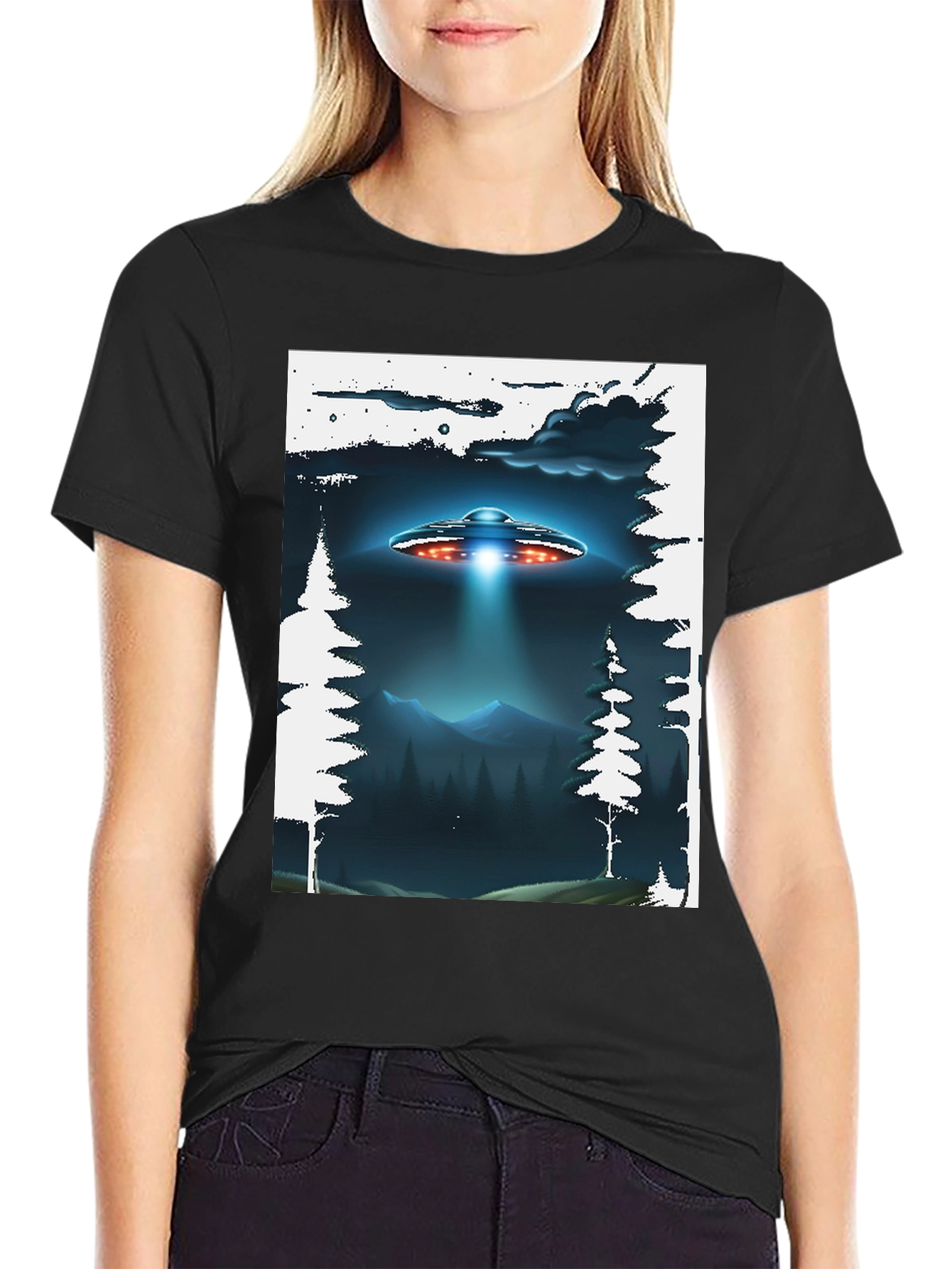 UFO Abduction Graphic T-Shirt