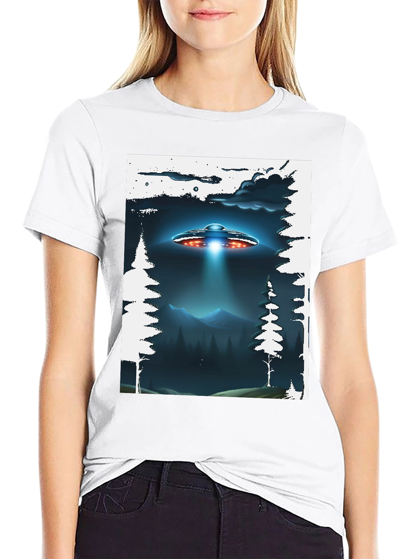 UFO Abduction Graphic T-Shirt