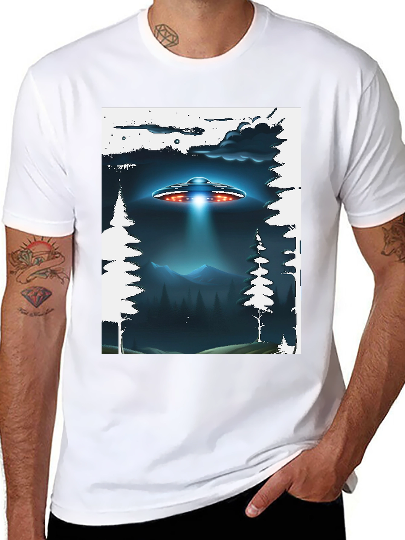 UFO Abduction Graphic T-Shirt