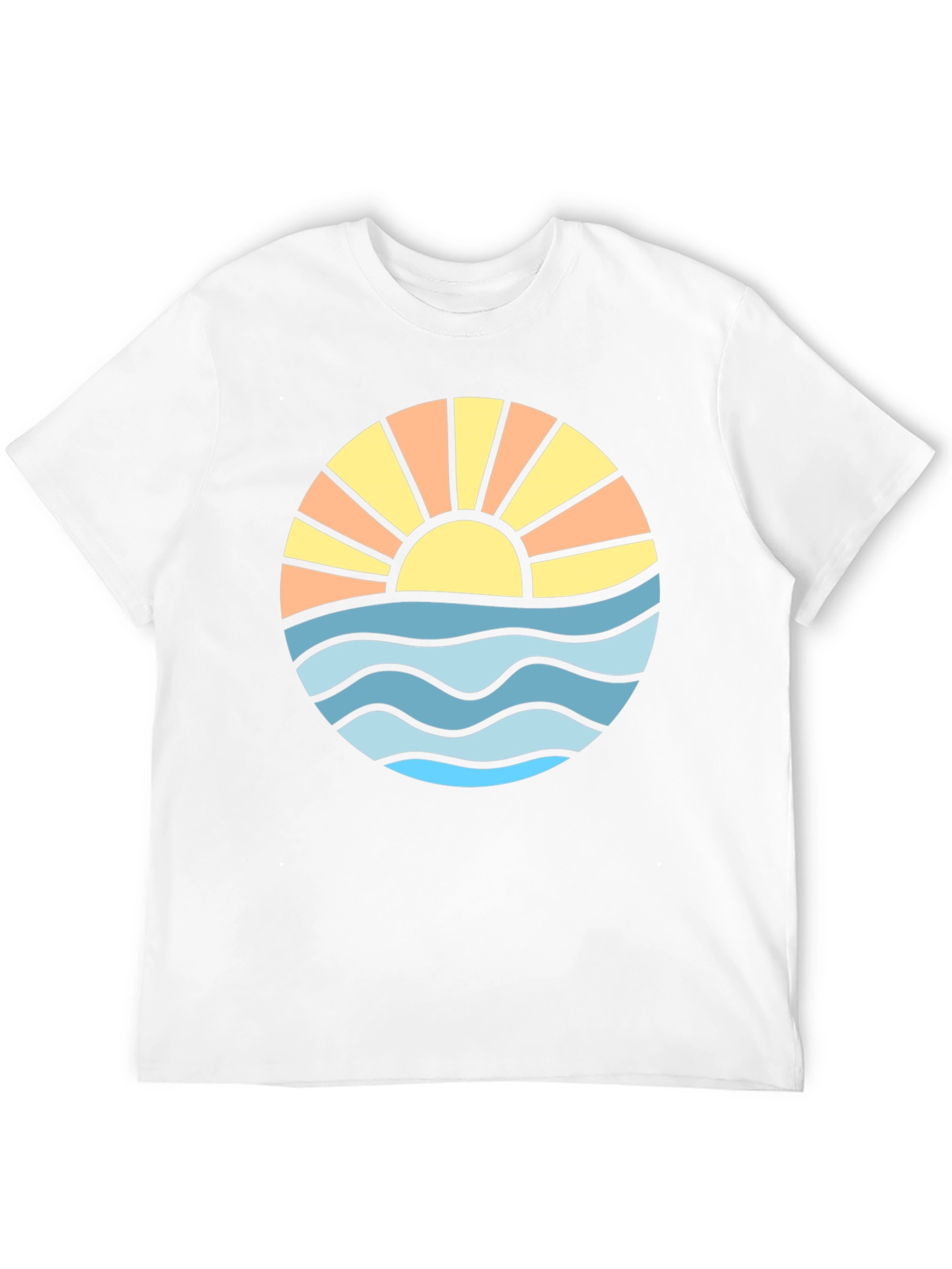 Sunset Ocean Wave Graphic Tee - Black