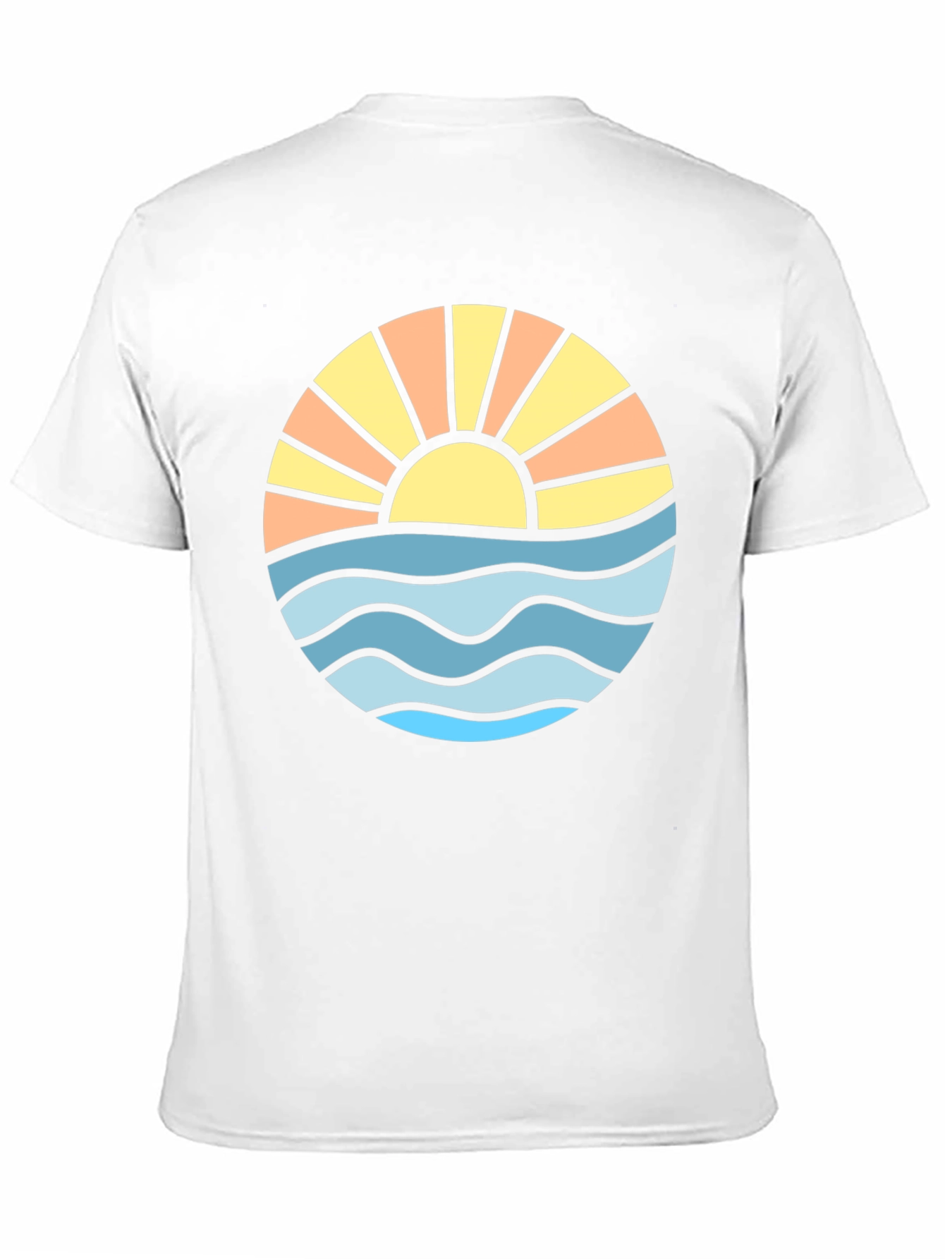 Sunset Ocean Wave Graphic Tee - Black