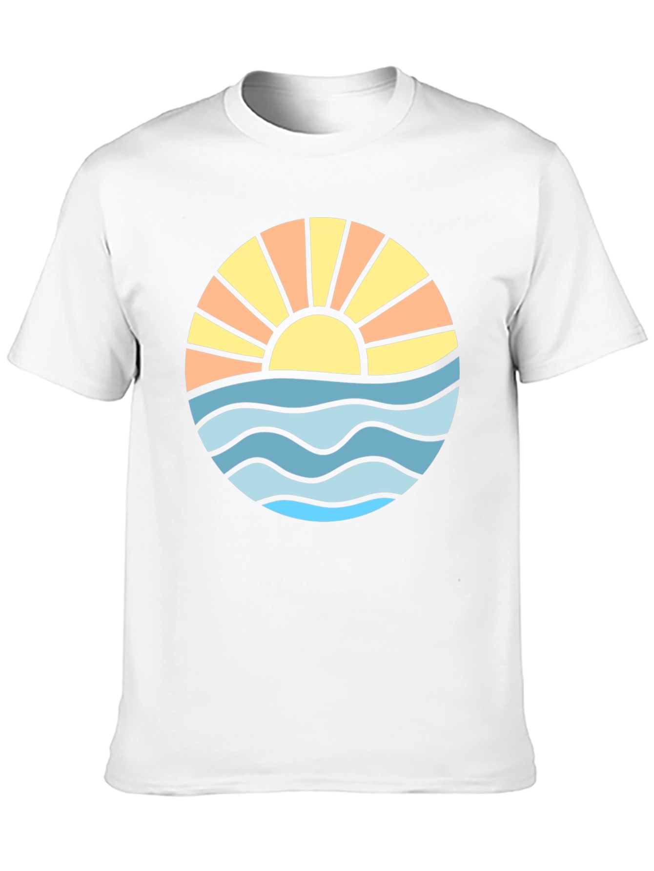 Sunset Ocean Wave Graphic Tee - Black