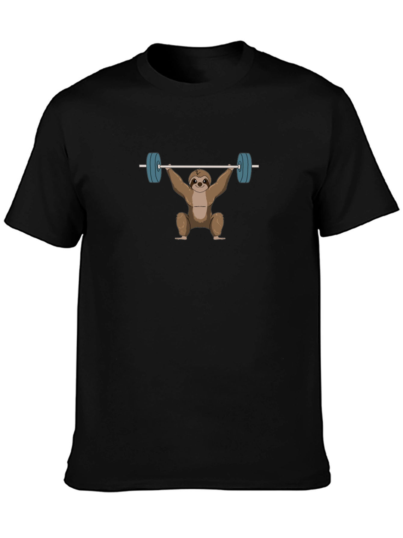 Sloth Weightlifting Black T-Shirt - Funny Gym Tee