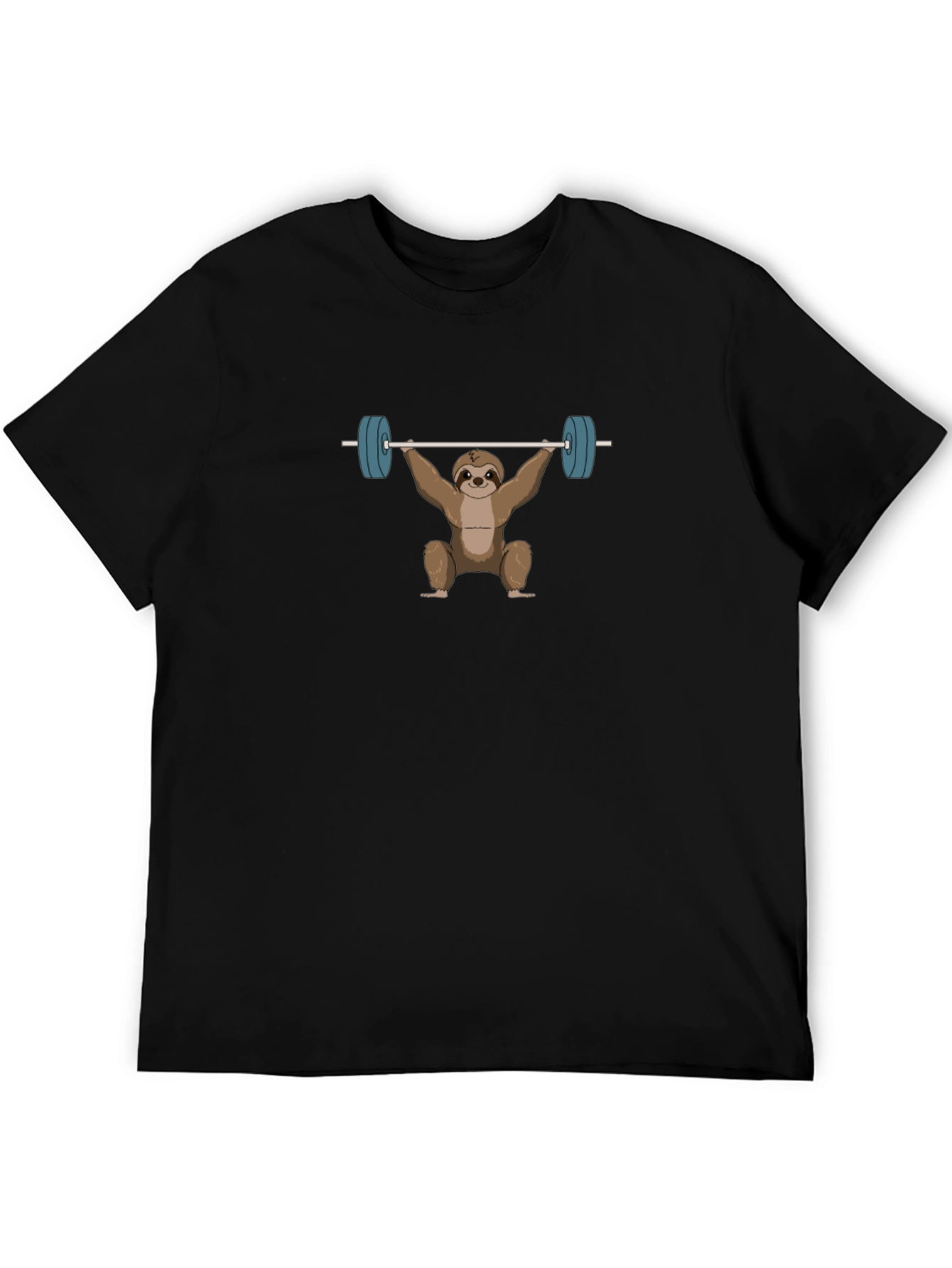 Sloth Weightlifting Black T-Shirt - Funny Gym Tee