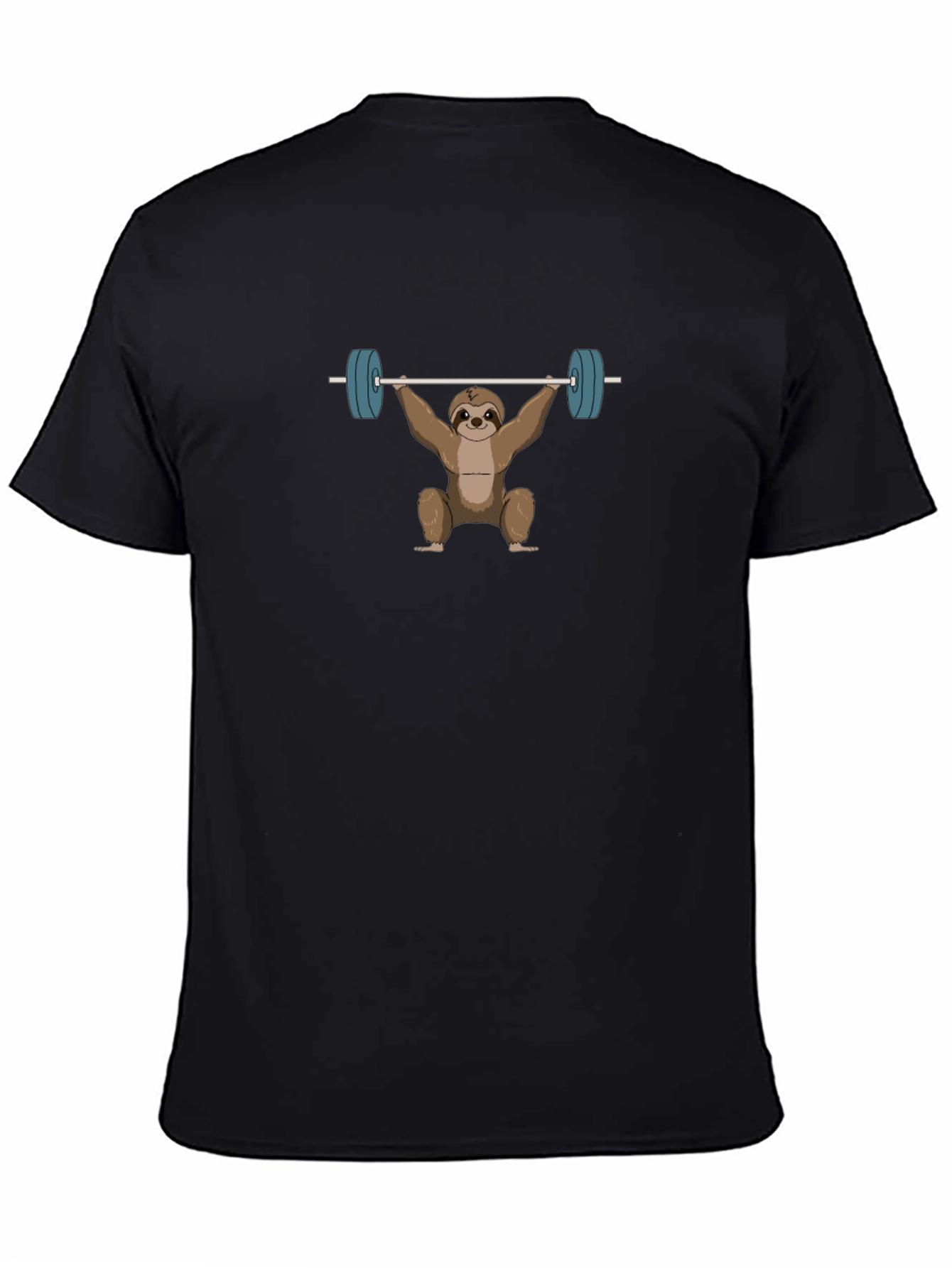 Sloth Weightlifting Black T-Shirt - Funny Gym Tee
