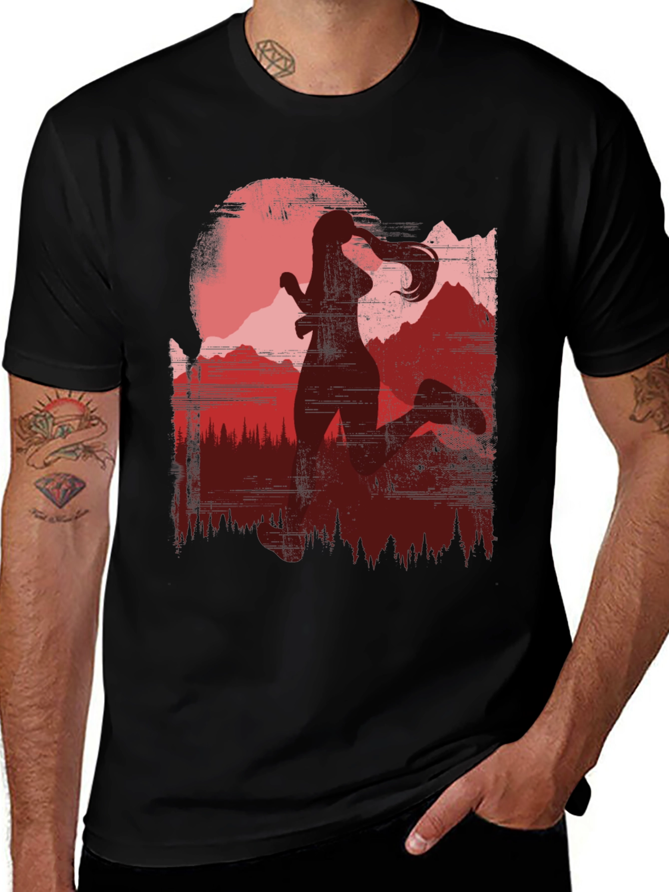Runner Silhouette Mountain Graphic Tee