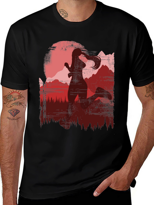 Runner Silhouette Mountain Graphic Tee