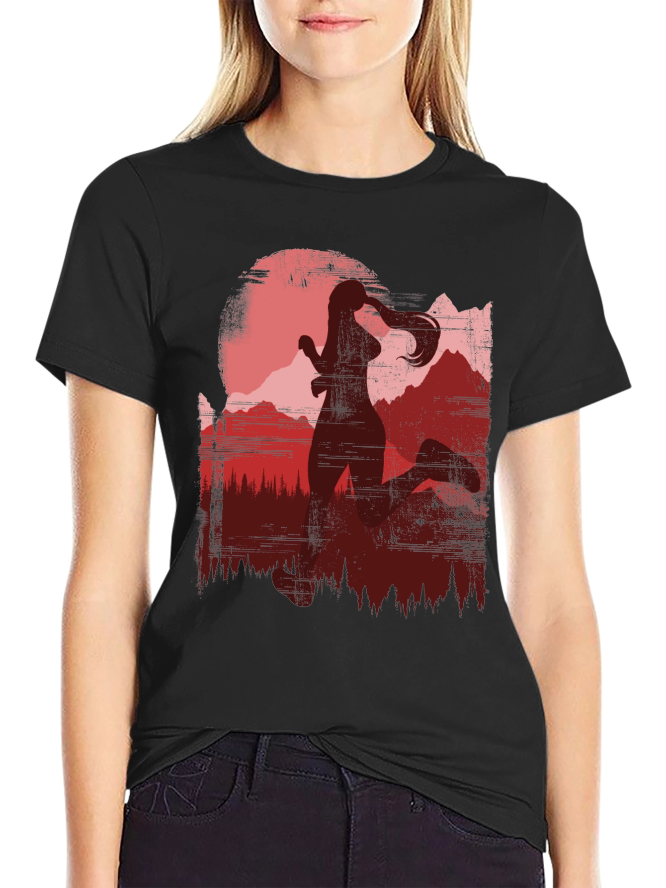 Runner Silhouette Mountain Graphic Tee