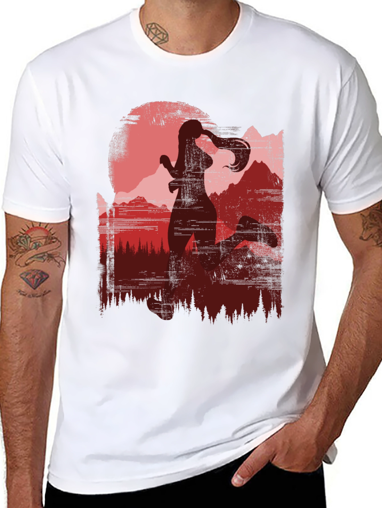 Runner Silhouette Mountain Graphic Tee