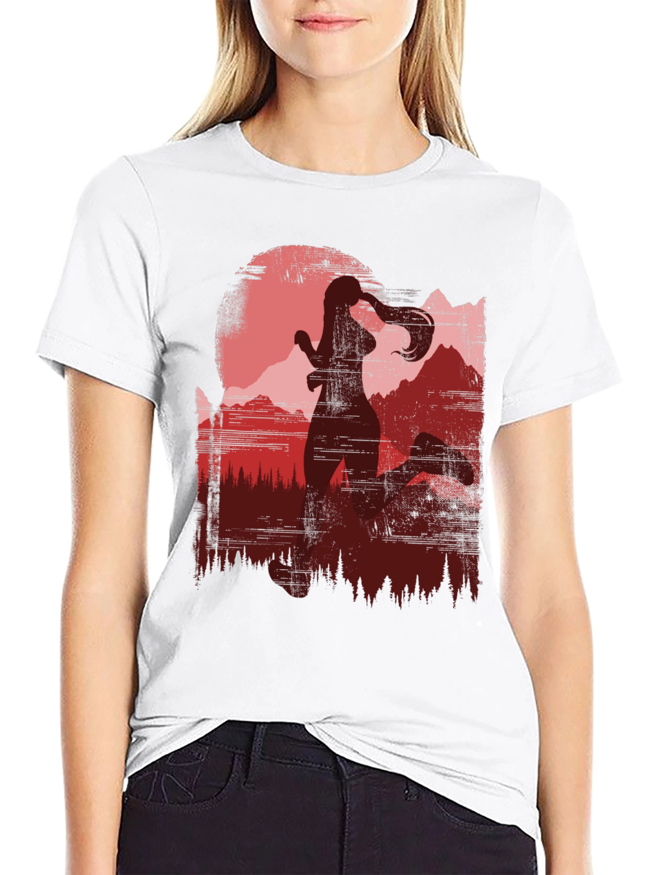 Runner Silhouette Mountain Graphic Tee