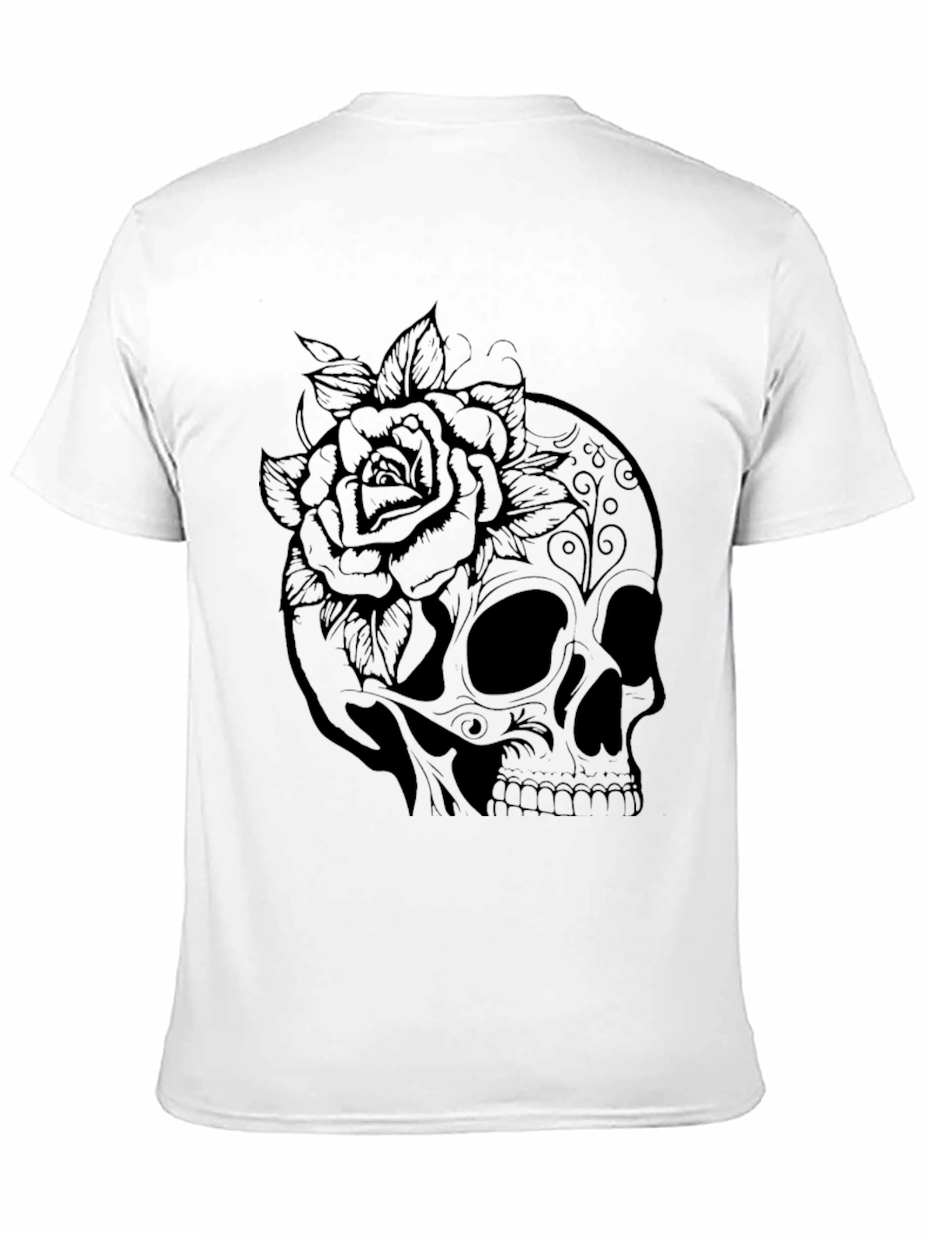 Skull & Rose Graphic T-Shirt - Mens Fashion Tee