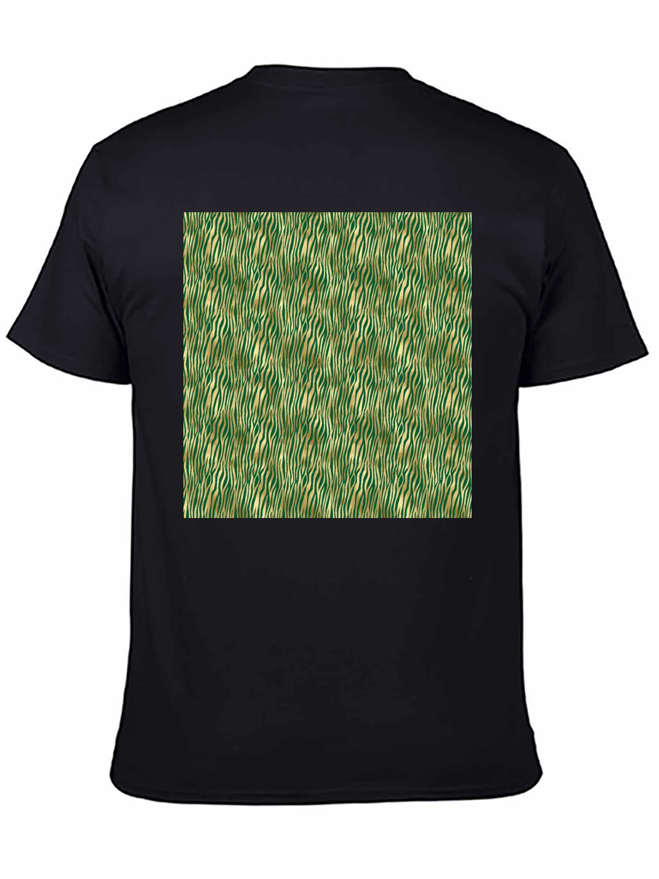 Stylish Green and Gold Zebra Print T-Shirt