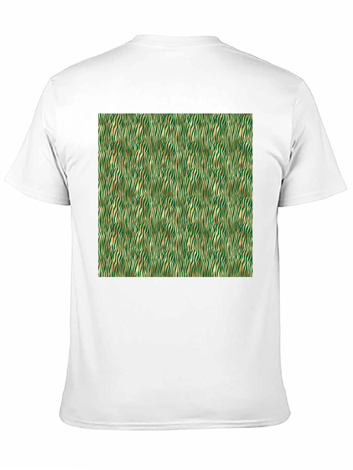 Stylish Green and Gold Zebra Print T-Shirt
