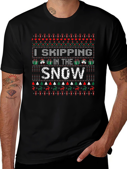 Skipping in the Snow Ugly Christmas Holiday T-Shirt