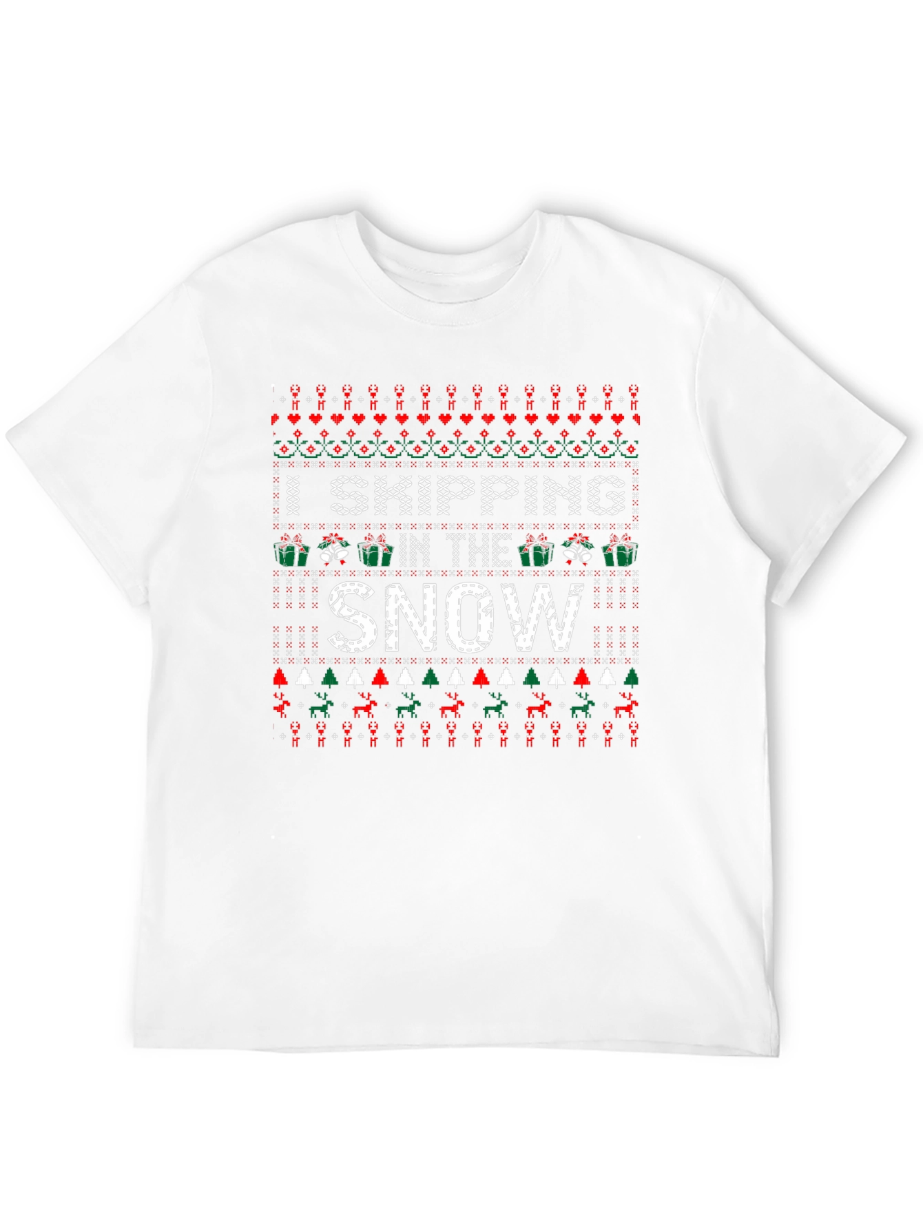 Skipping in the Snow Ugly Christmas Holiday T-Shirt