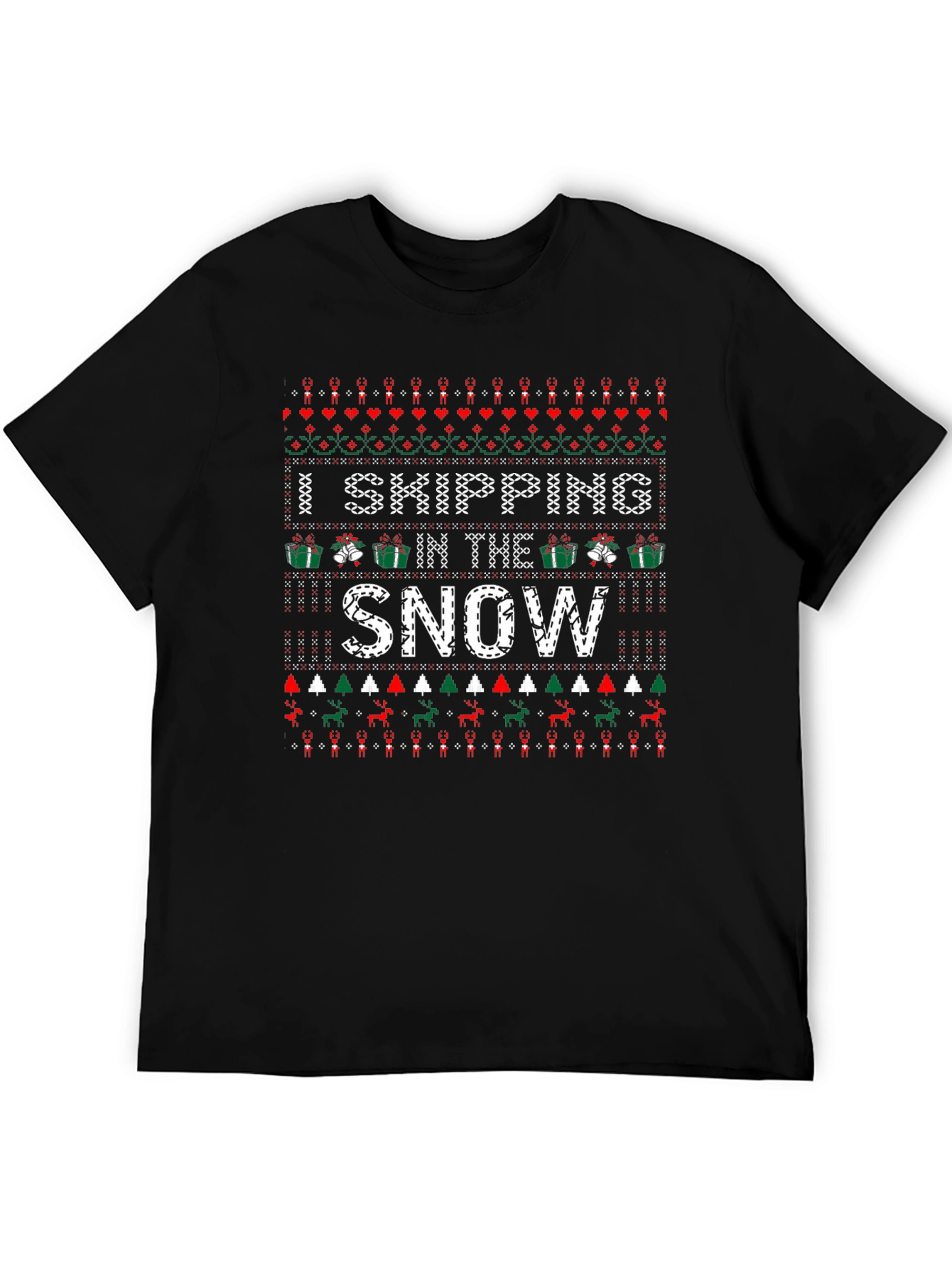 Skipping in the Snow Ugly Christmas Holiday T-Shirt