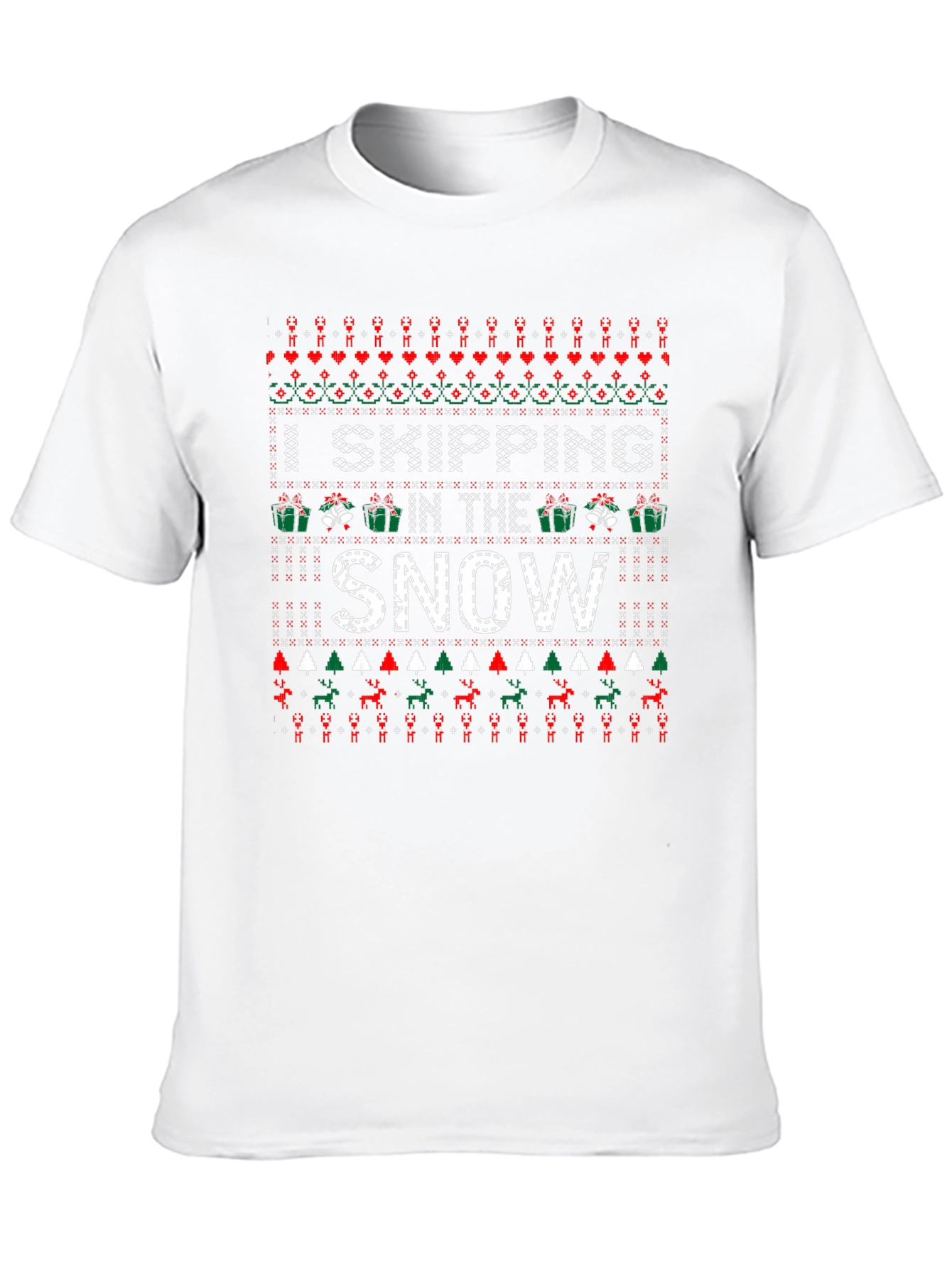 Skipping in the Snow Ugly Christmas Holiday T-Shirt