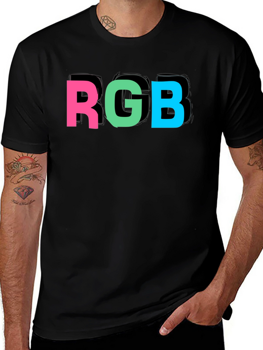 RGB Color Block Graphic T-Shirt - Vibrant Design