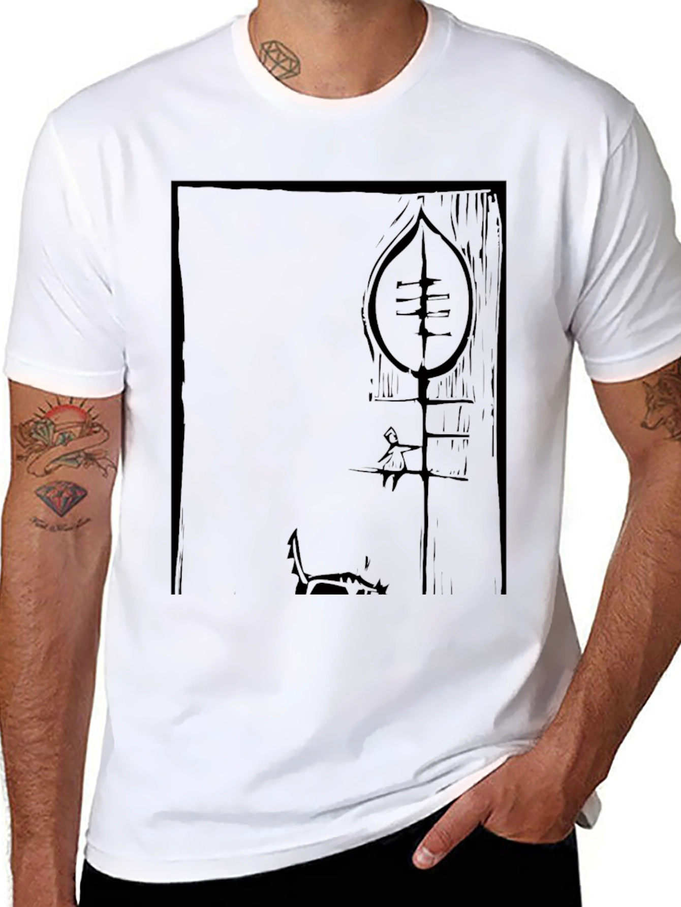 Abstract Graphic Black T-Shirt