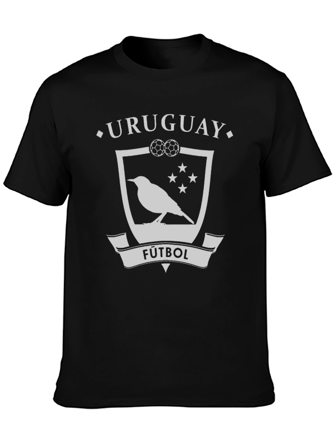 Uruguay Futbol Bird Crest Black T-Shirt
