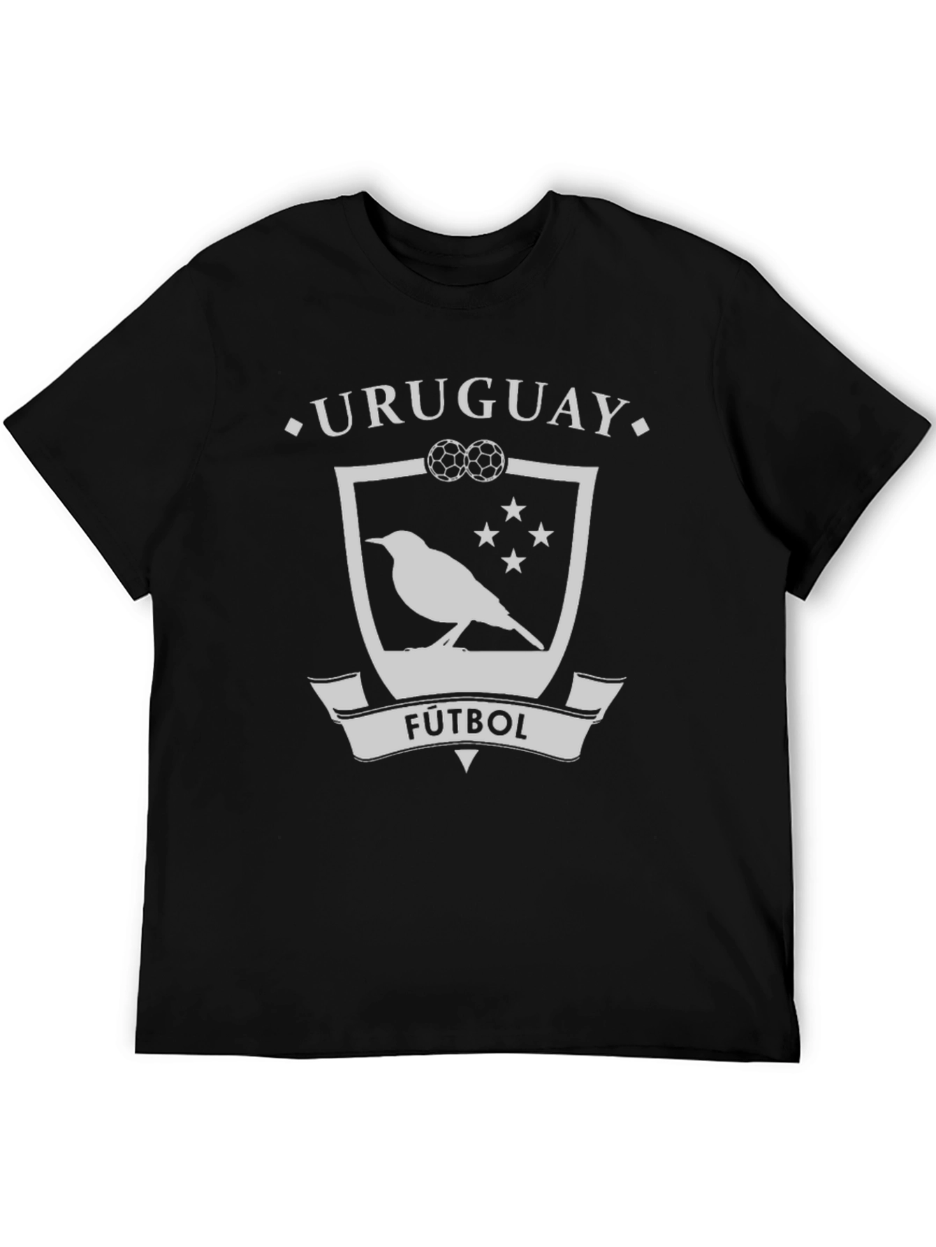 Uruguay Futbol Bird Crest Black T-Shirt