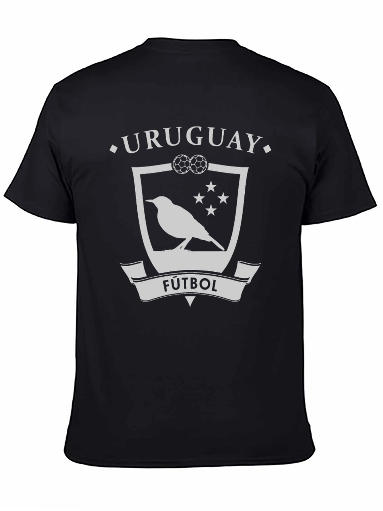 Uruguay Futbol Bird Crest Black T-Shirt